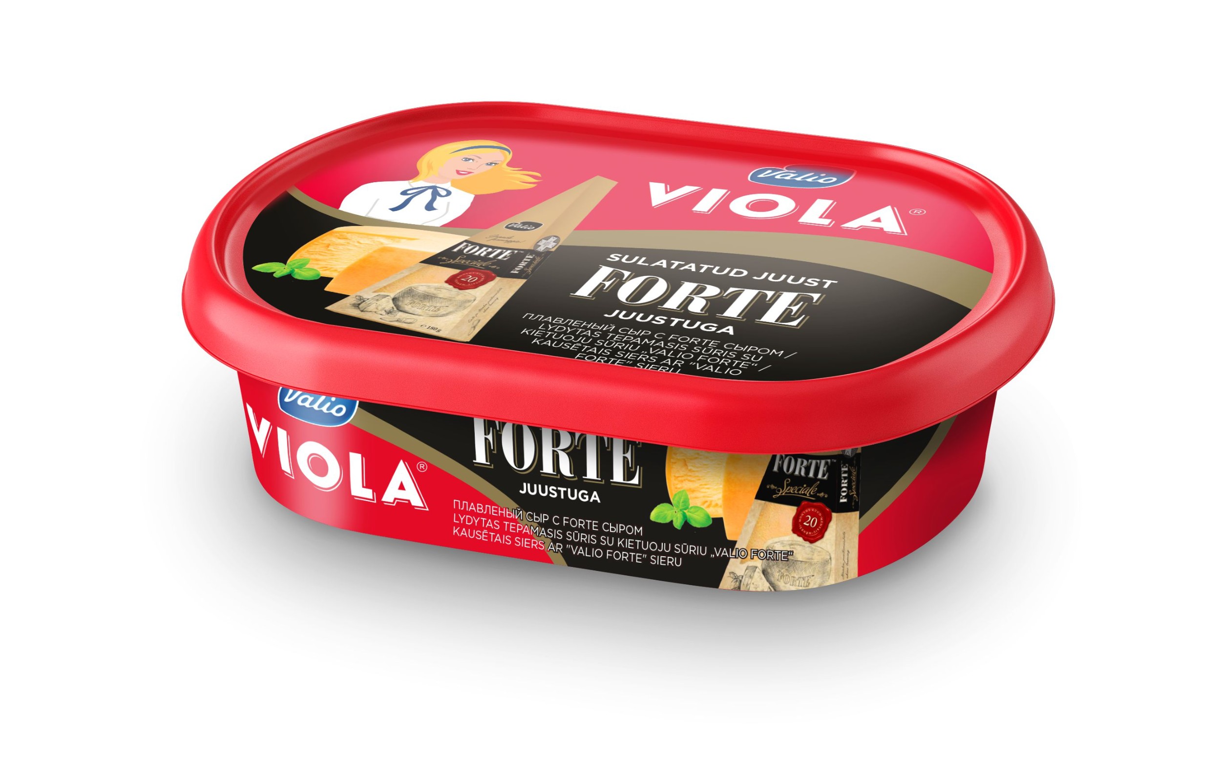 Mléčné a chlazené - Tavený sýr Viola s tvrdým sýrem forte 185G 45% t.v.s., min. 40% sušiny