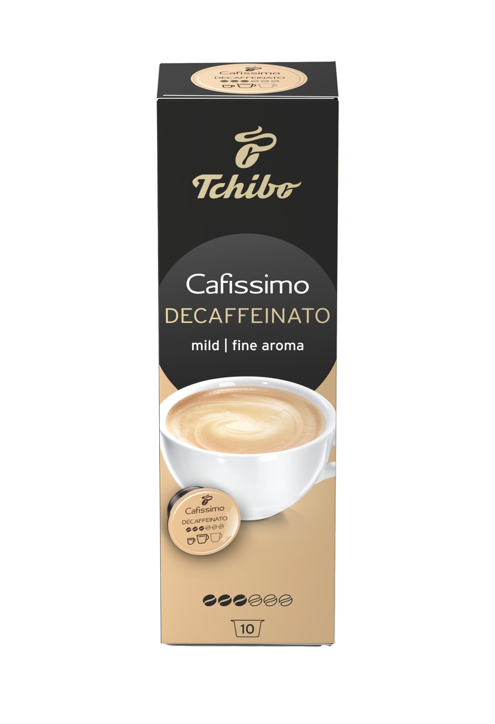 Nápoje - Tchibo Cafissimo Caffè Crema pražená mletá káva bez kofeinu 10x7 g
