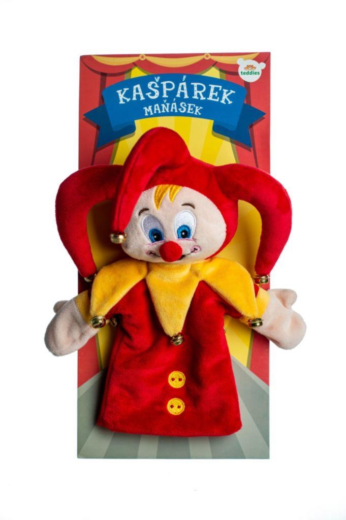 Svět dětí - Teddies Kašpárek maňásek na ruku plyšový 28cm s rolničkami