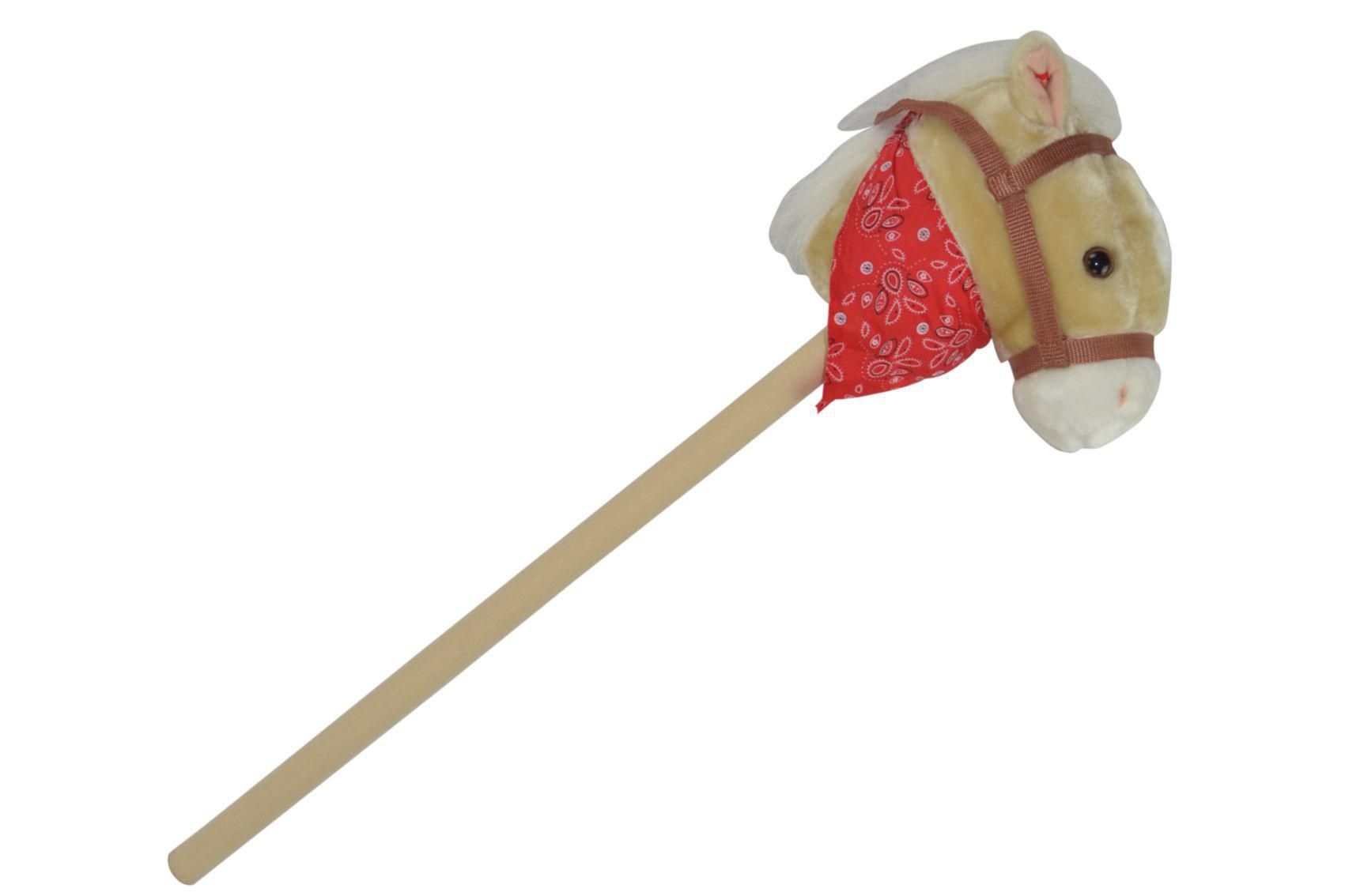 Domácnost a Zahrada - Teddies Kůň na tyči béžový plyš 80cm