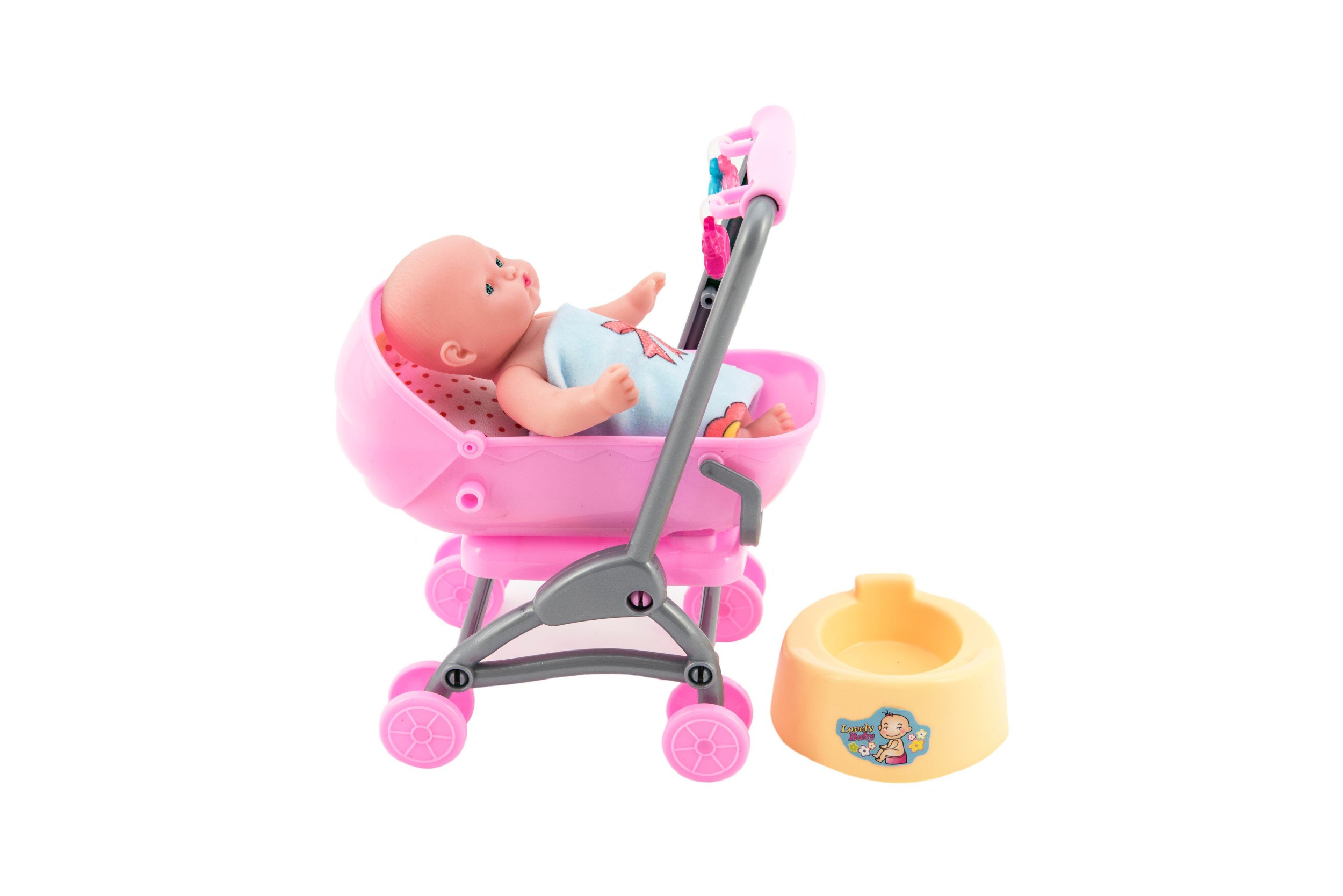 Svět dětí - Teddies Miminko panenka kloubová 12cm v kočárku