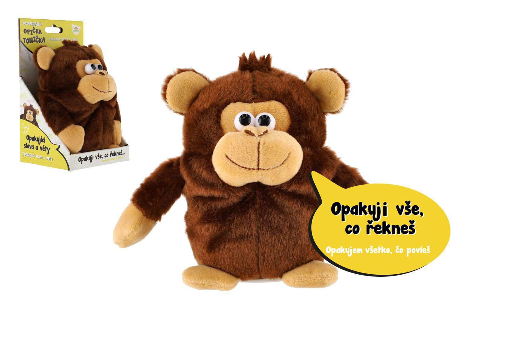 Svět dětí - Teddies Opička Tonička opakující věty plyš 18cm