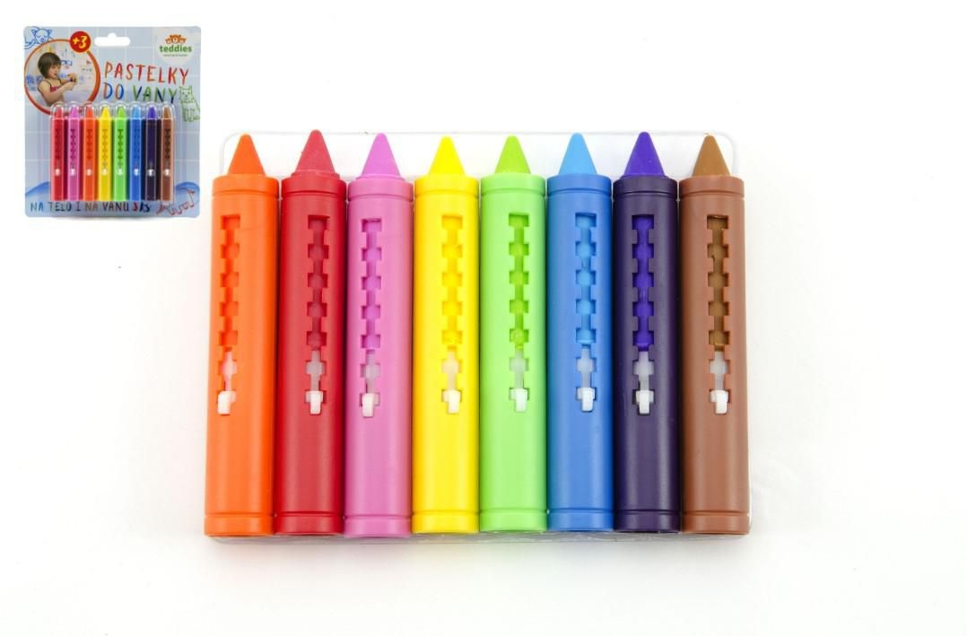 Svět dětí - Teddies Pastelky do vany 8 ks na kartě