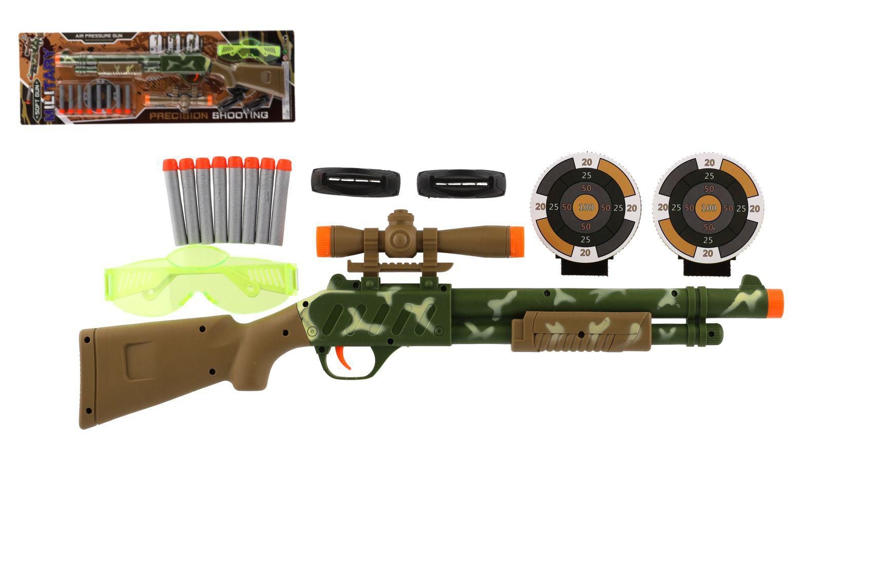 Svět dětí - Teddies Pistole se zaměřovačem 51cm + pěnové náboje 8ks