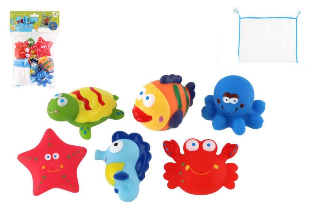 Svět dětí - Teddies Zvířátka do vany gumová 6ks se síťkou