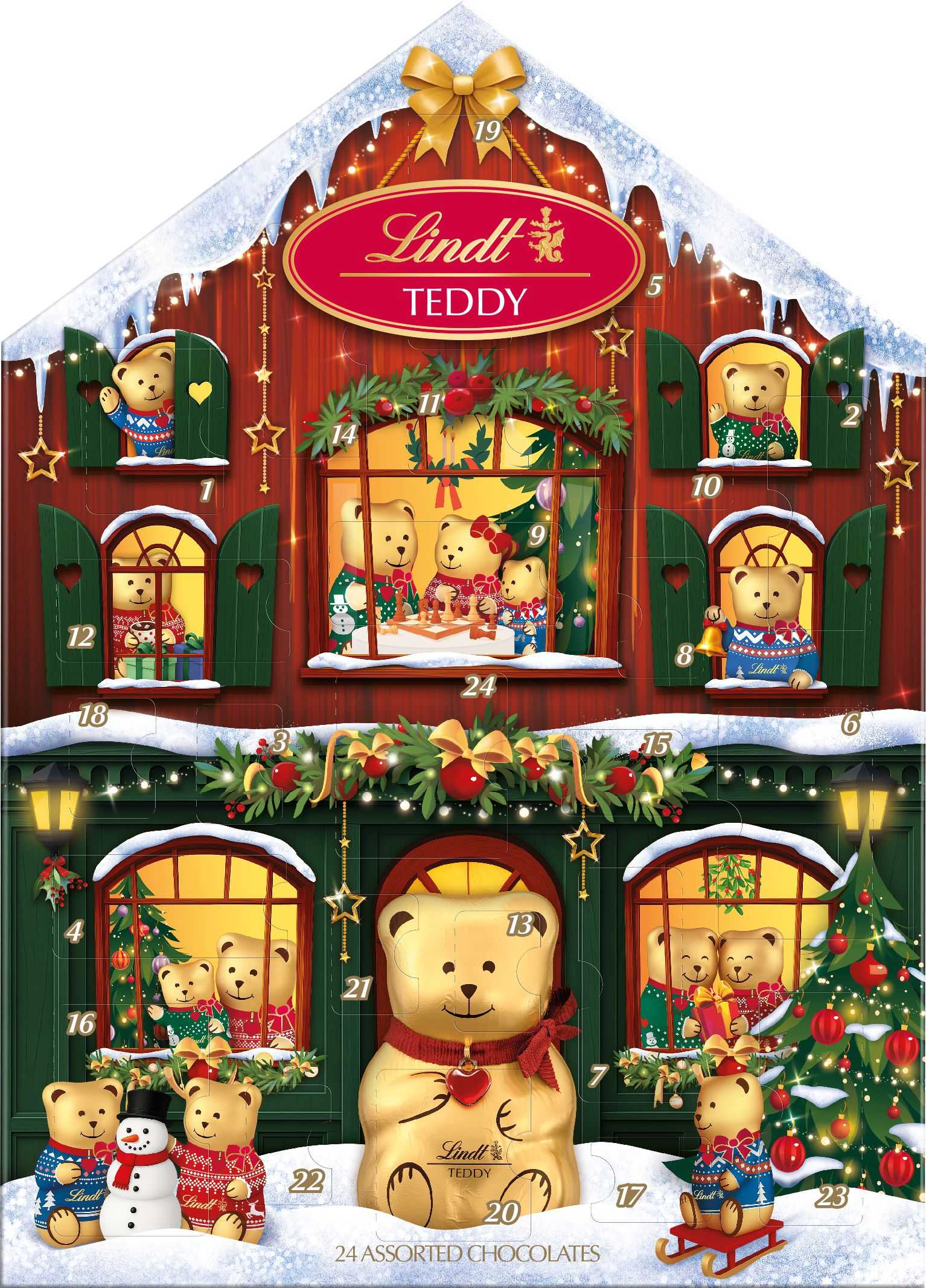 Trvanlivé potraviny - Teddy Advent Calendar House Shape 146g