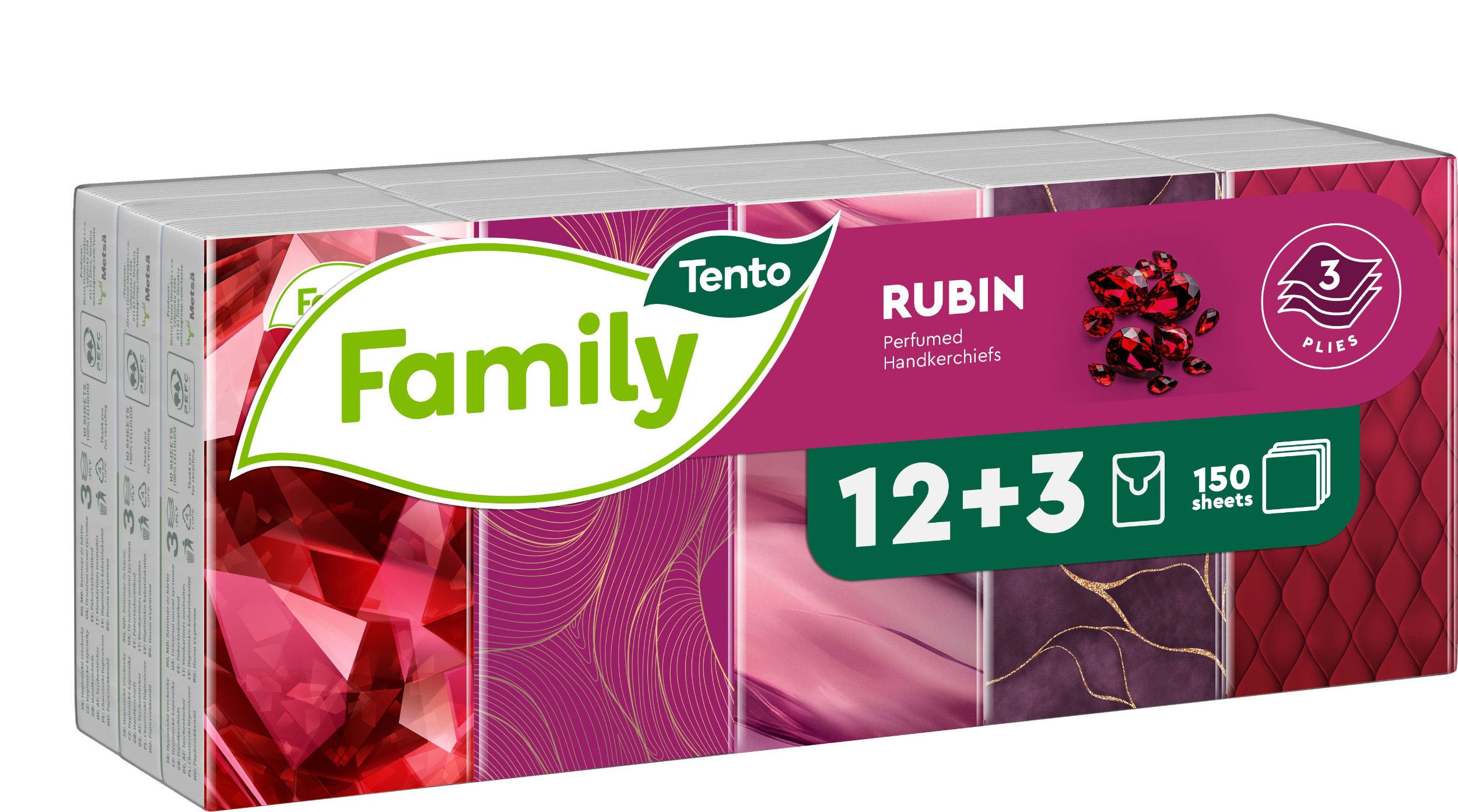 Drogerie a kosmetika - Tento kapesníky Rubín 3vrstvé 15x10 ks