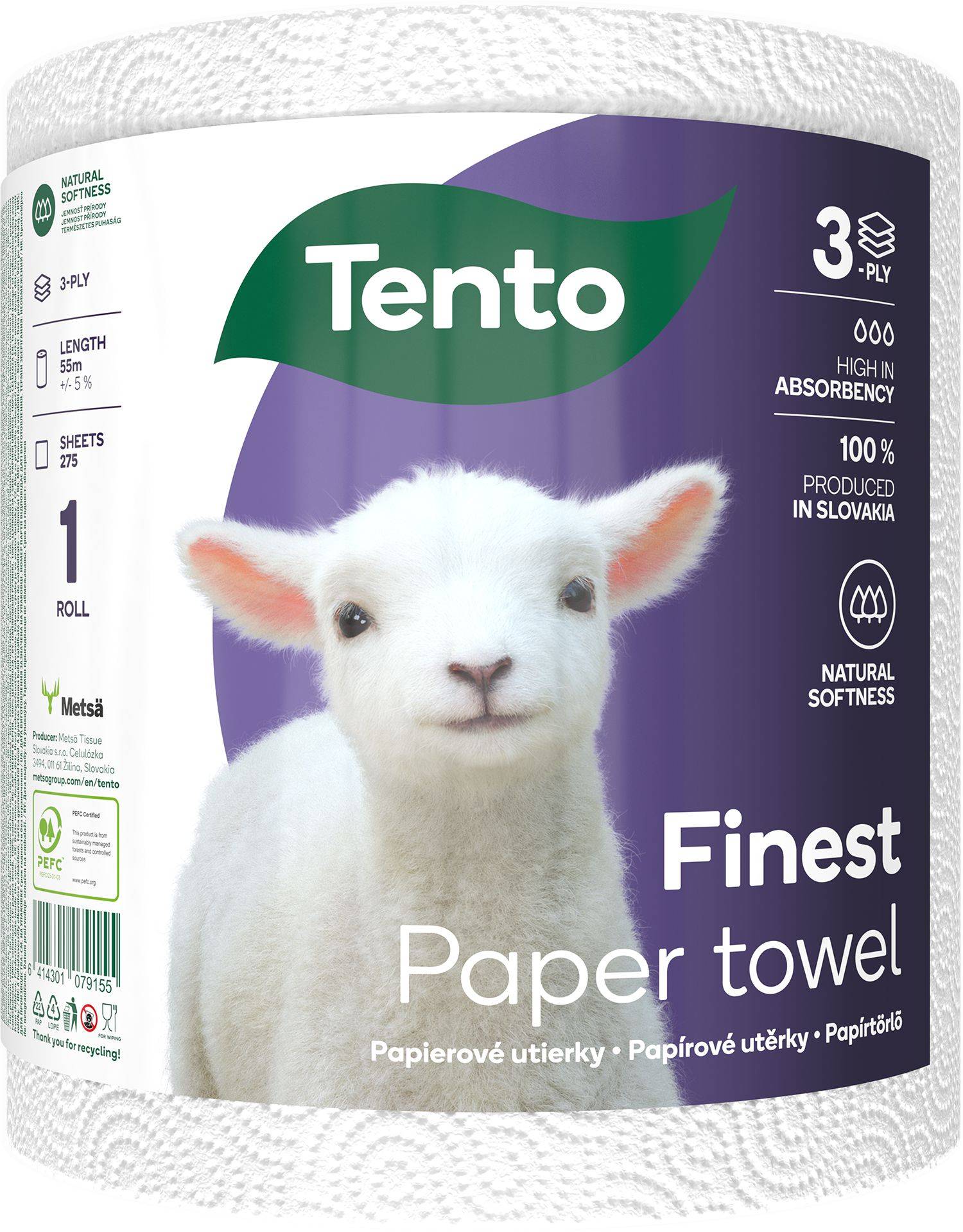 Drogerie a kosmetika - Tento kuchyňské utěrky Finest 3vrstvé 1 ks
