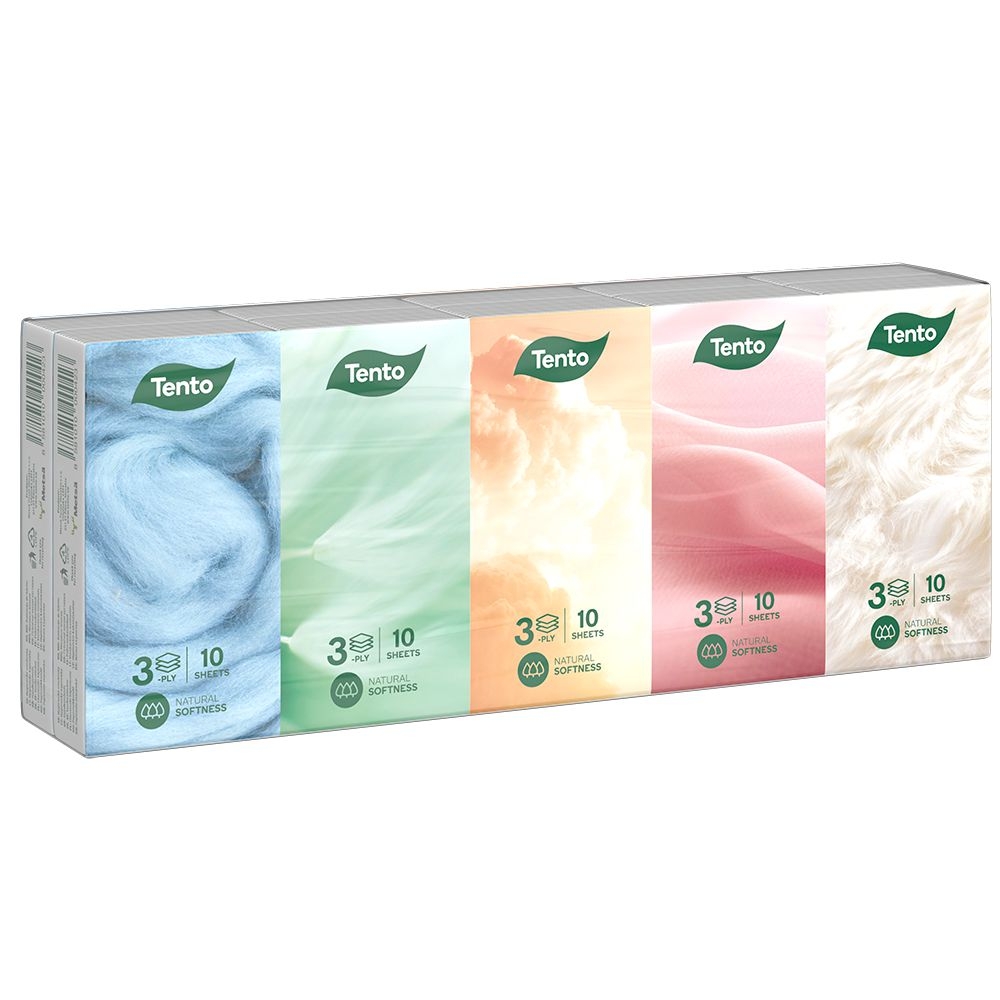 Drogerie a kosmetika - Tento Natural Soft Kapesníky 3-vrstvé 10 x 10 ks