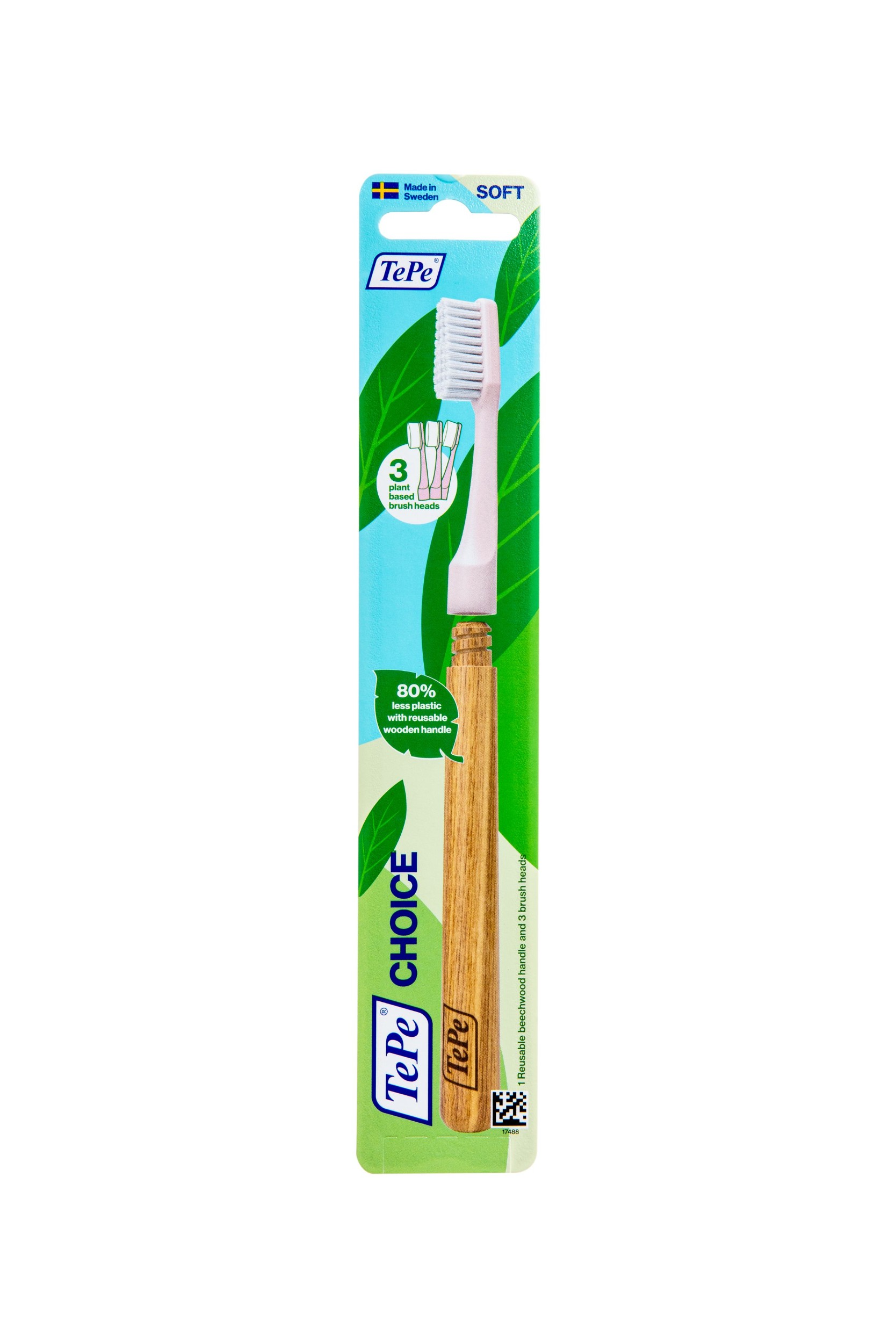 Drogerie a kosmetika - TePe Choice soft zubní kartáček 1 rukojeť + 3 vyměnitelné hlavice 1 ks