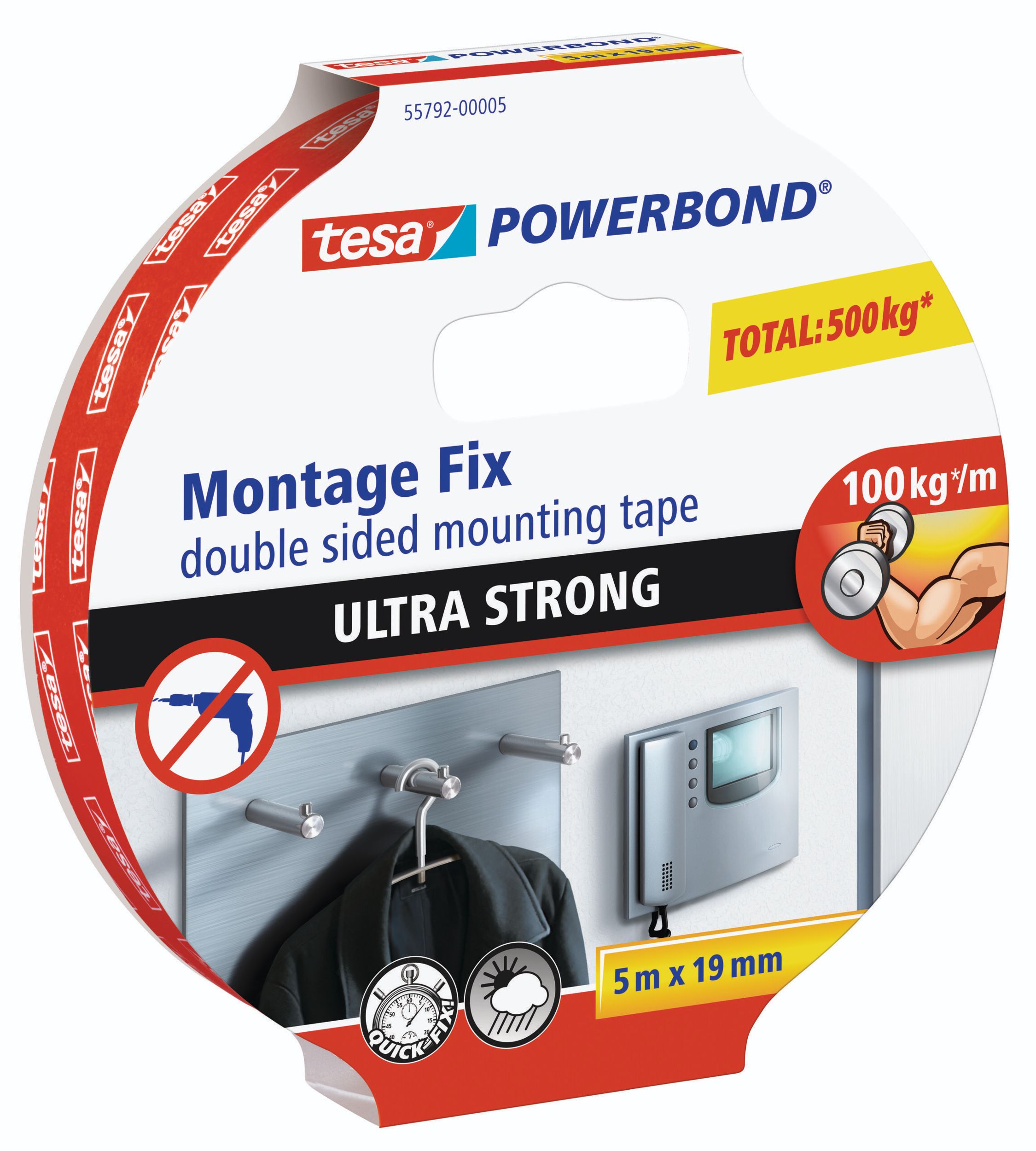 Domácnost a Zahrada - Tesa® Powerbond® Ultra Strong, oboustranná montážní páska, bílá, 5m x 19mm