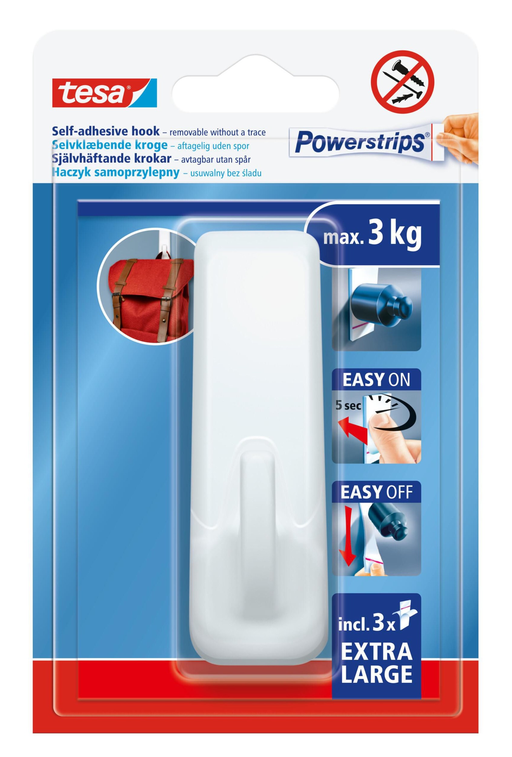 Domácnost a Zahrada - Tesa Powerstrips háček XL hranatý