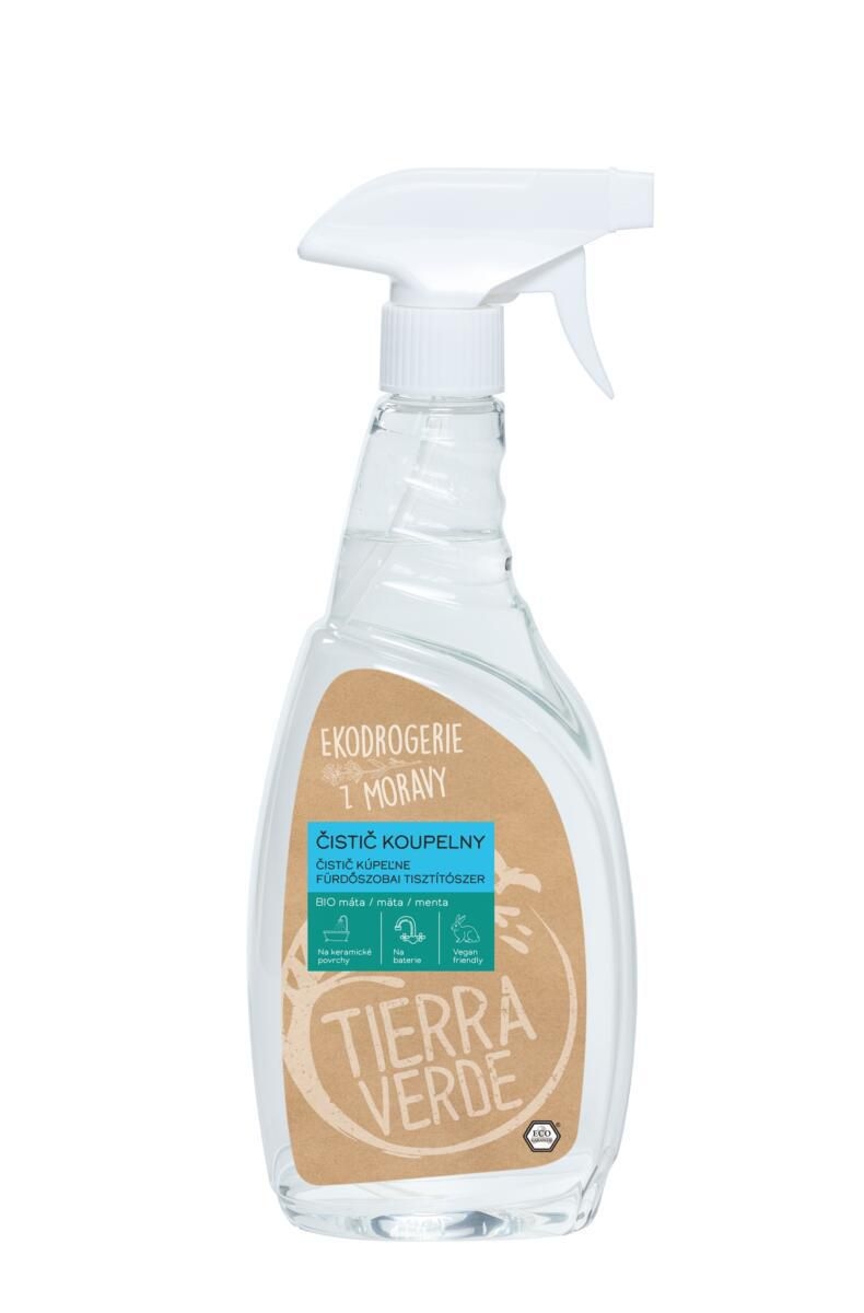 Drogerie a kosmetika - Tierra Verde Čistič koupelny s BIO mátovou silicí rozprašovač 750 ml