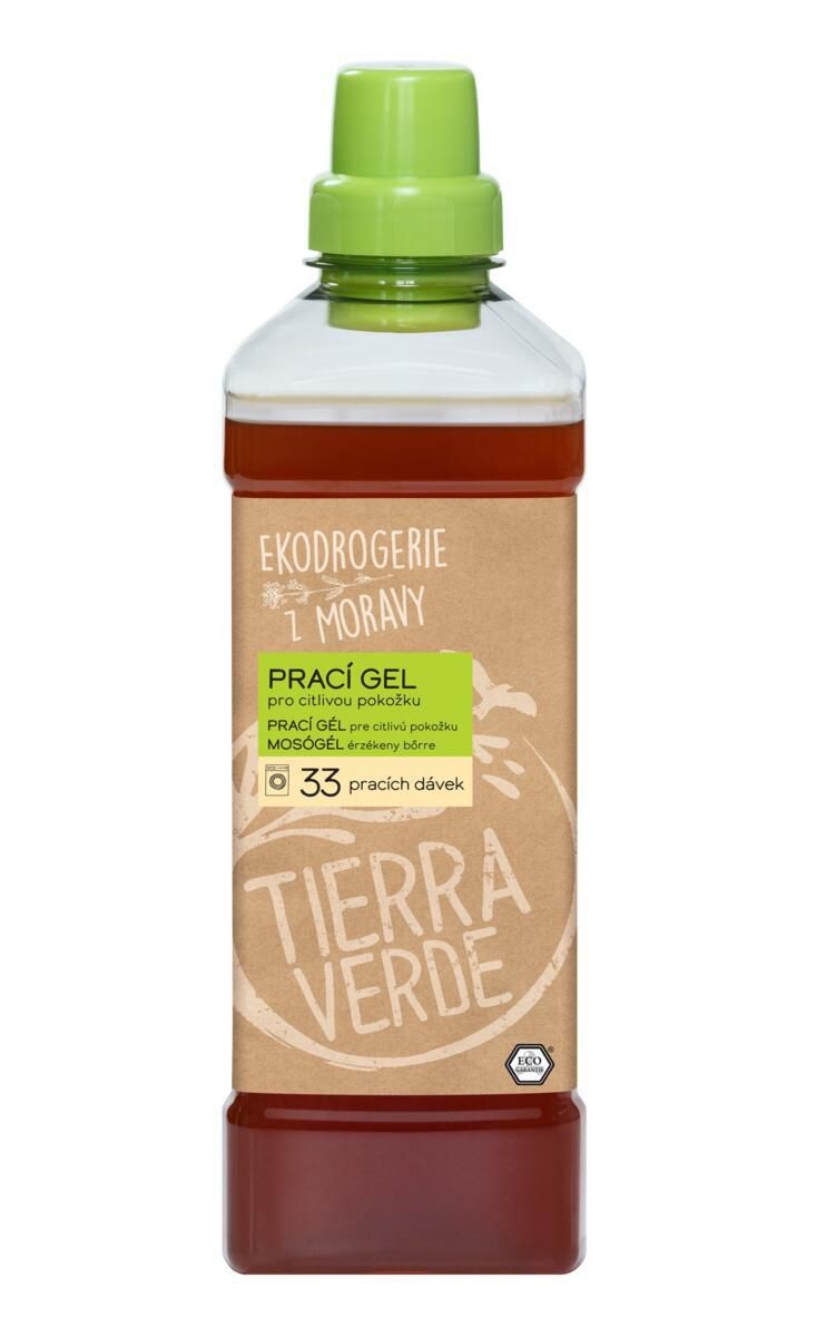 Drogerie a kosmetika - Tierra Verde Prací gel citlivá pokožka 1l 33 praní