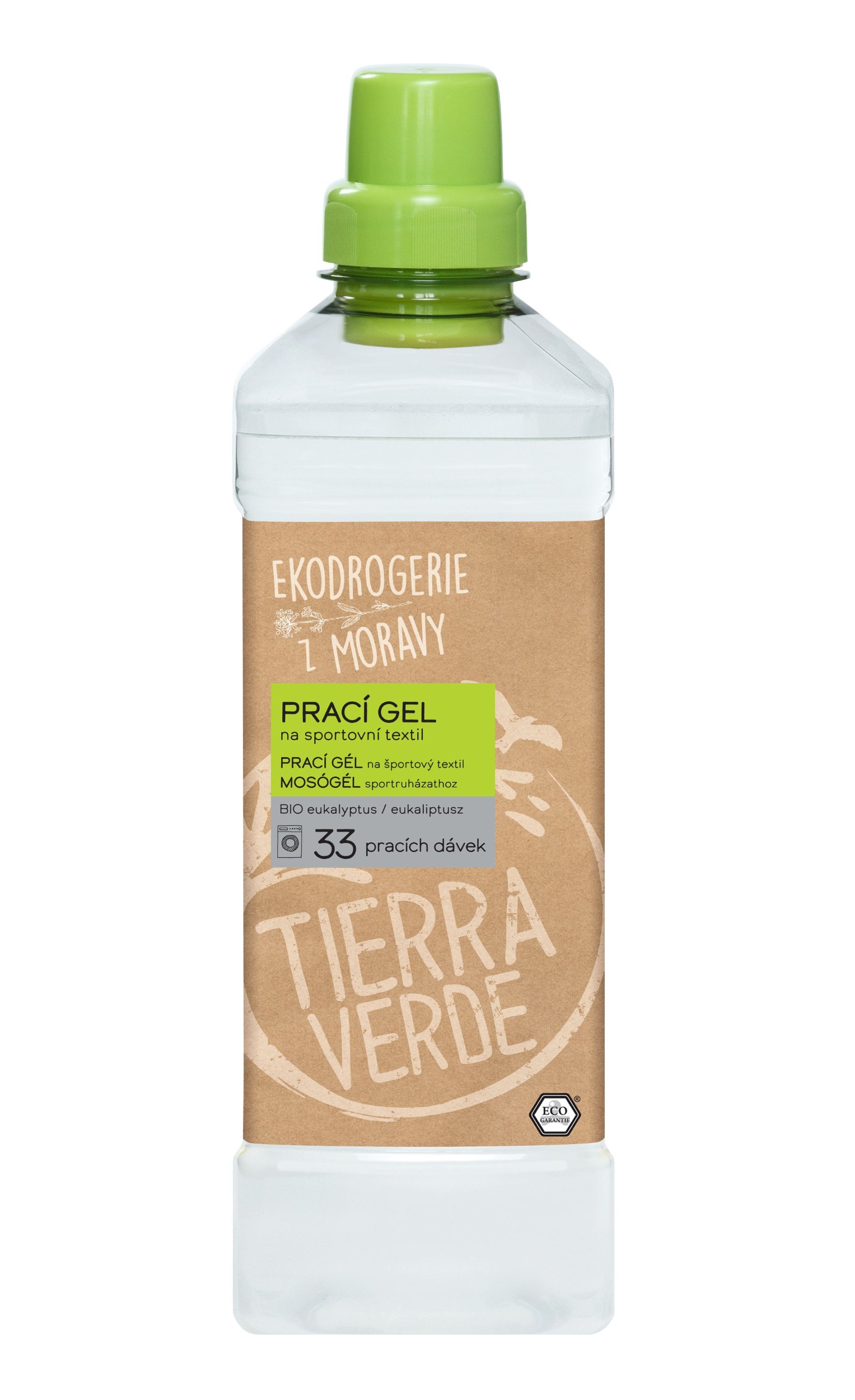 Drogerie a kosmetika - Tierra Verde Prací gel na sportovní textil s BIO eukalyptovou silicí (lahev 1 l)
