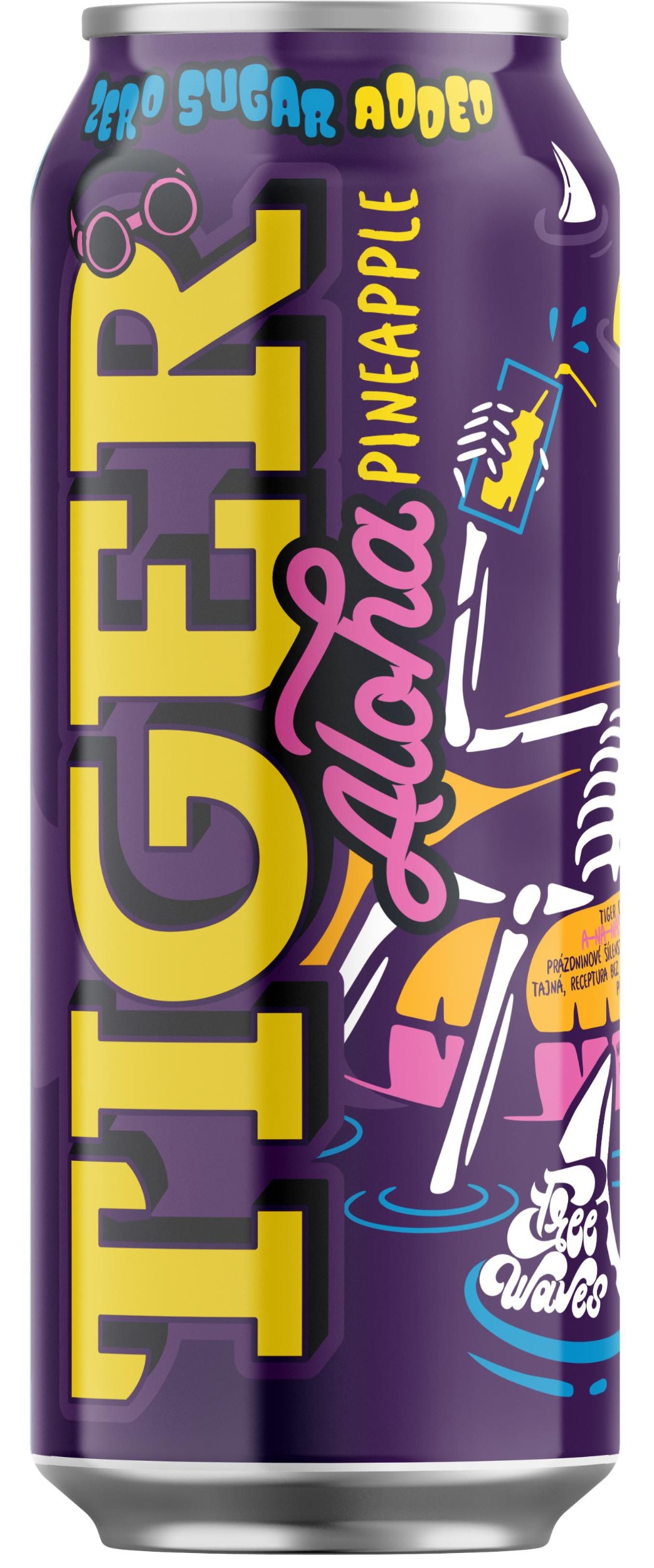 Nápoje - Tiger energy drink Aloha Pineapple flavoured 0,5l plech