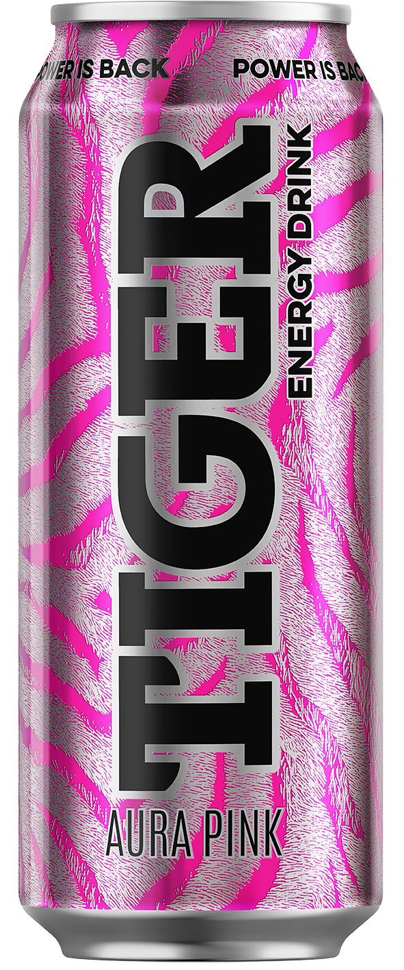Nápoje - Tiger energy drink Aura Pink - Pink Candy flavoured 0,5L plech