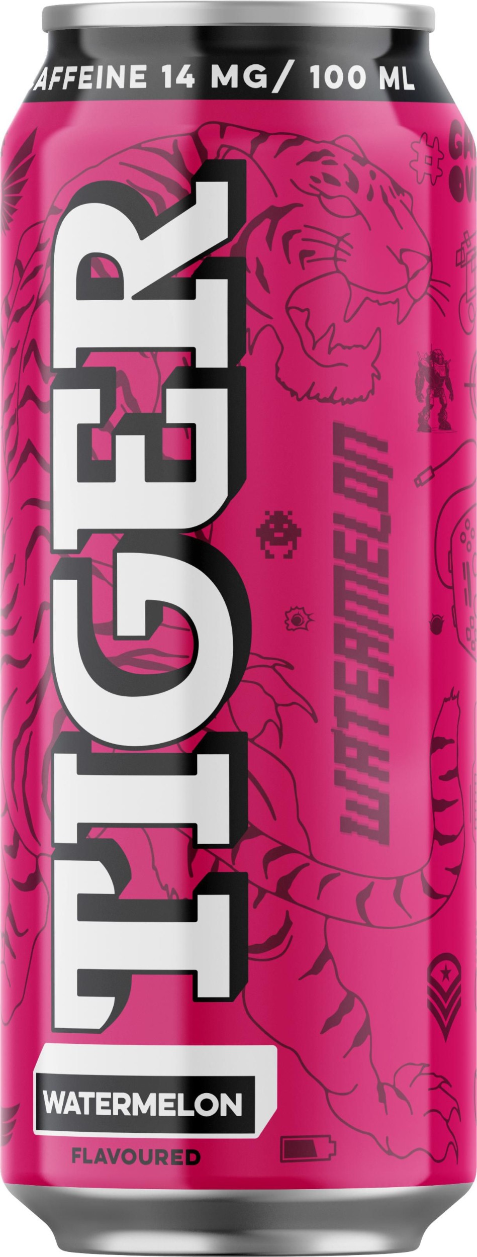 Nápoje - Tiger Light Caffeine Watermelon flavoured 0,5l plech