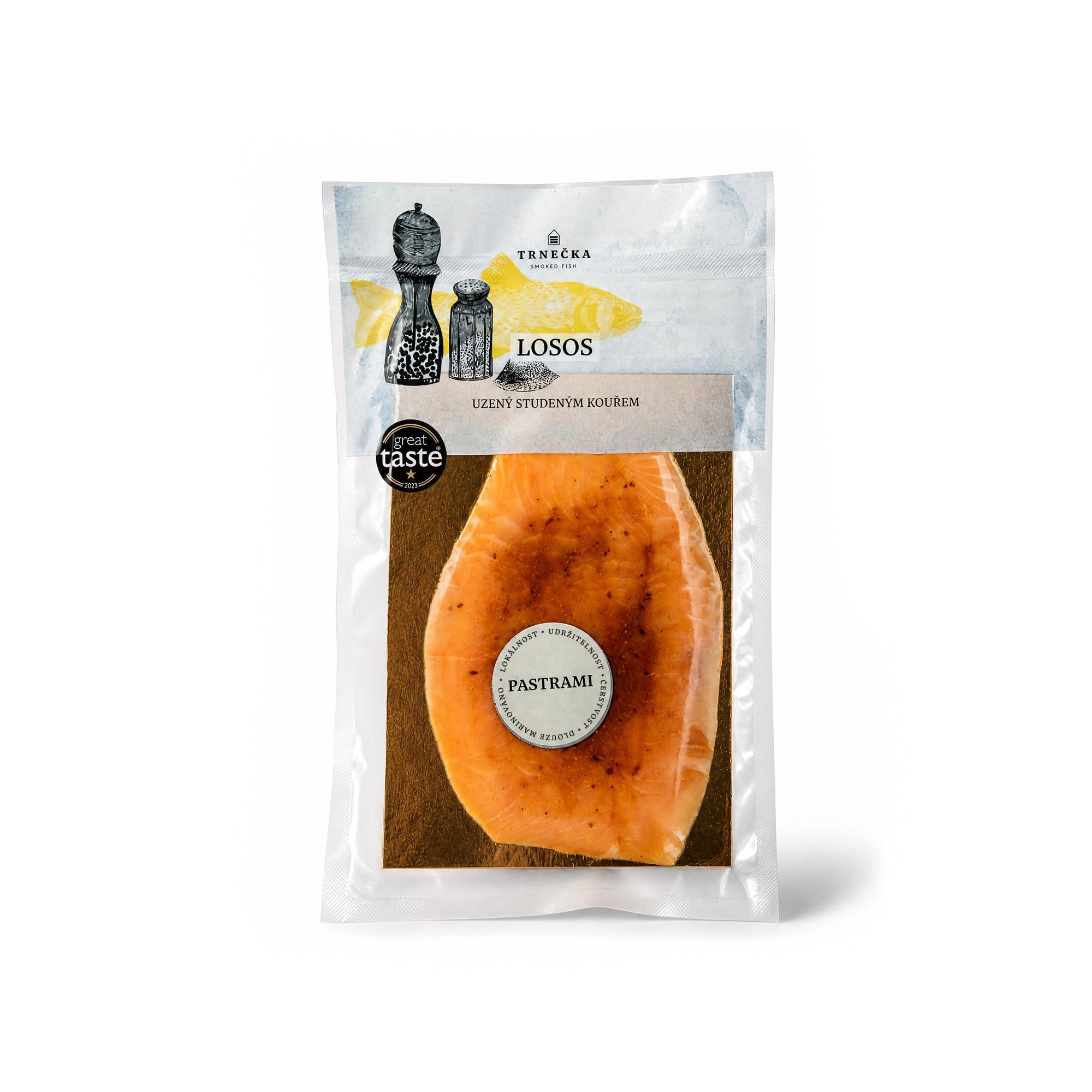 Trnečka Losos uzený studeným kouřem pastrami 100g
