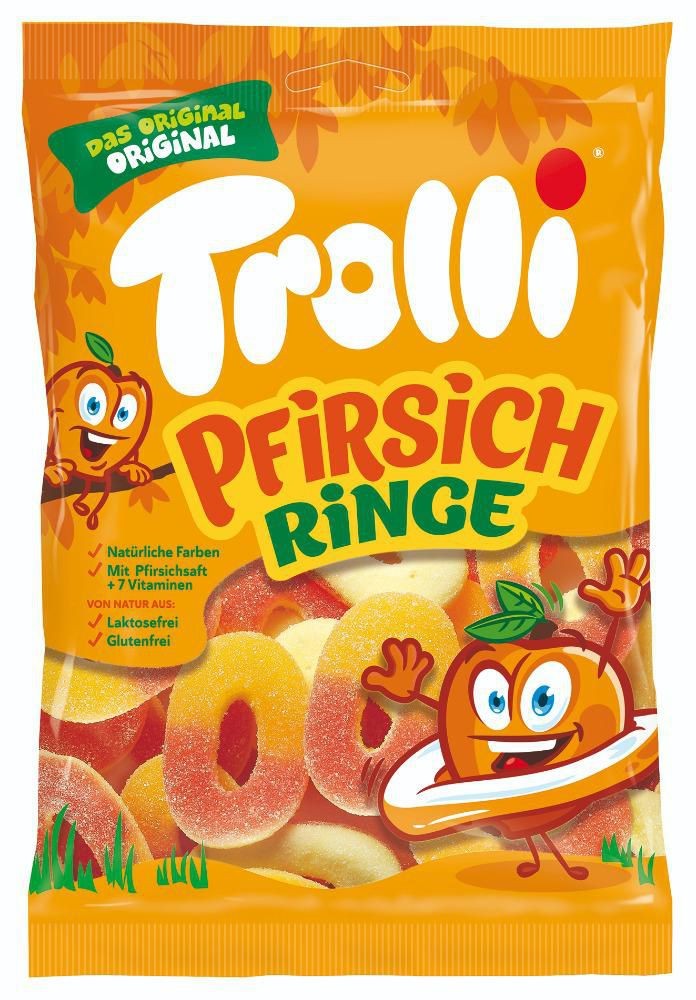 Trvanlivé potraviny - Trolli Broskvové kroužky 200g