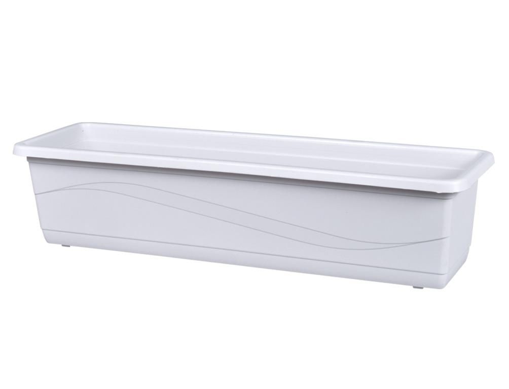 Domácnost a Zahrada - Truhlík LOBELIA MODERN plastový matný, bílobílý 50cm