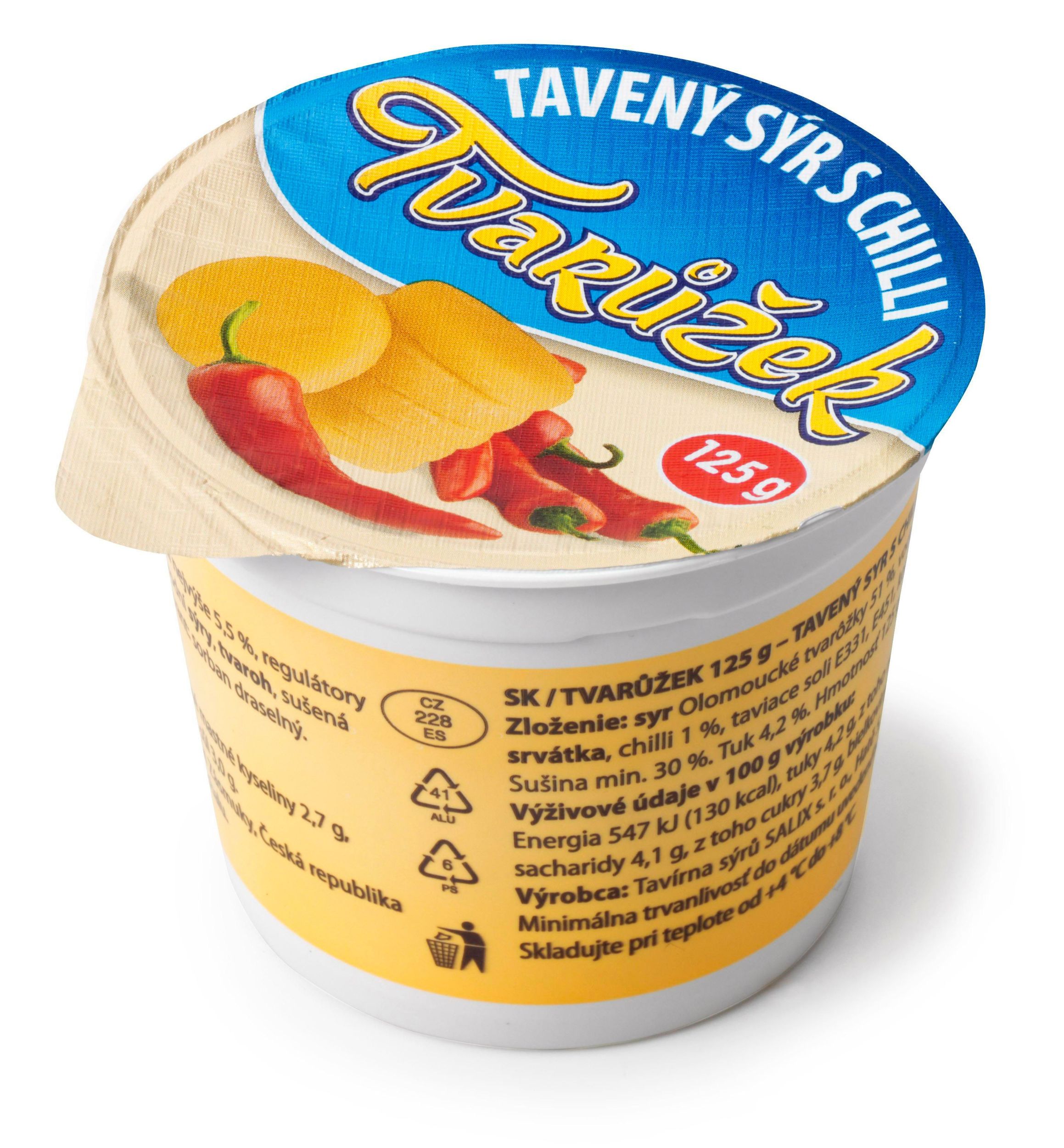 Tvarůžek Tavený sýr s chilli 125g-3