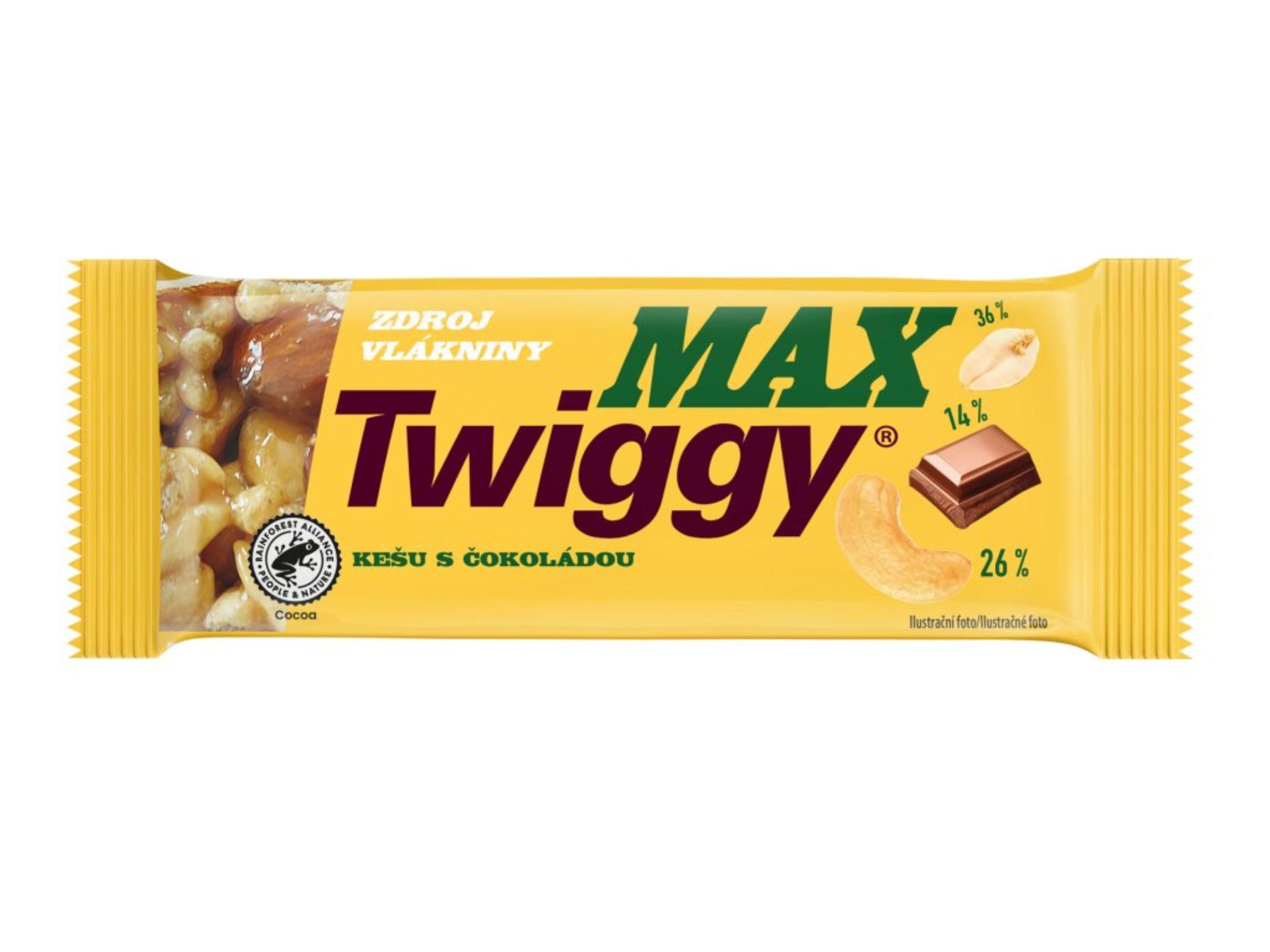 Trvanlivé potraviny - Twiggy MAX s kešu polomáčená v hořké čokoládě 35g