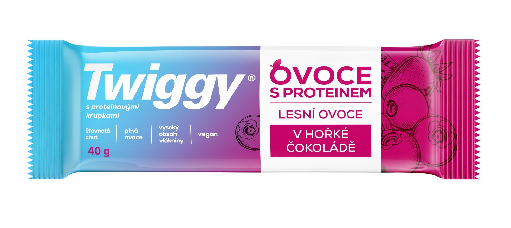 Trvanlivé potraviny - Twiggy tyčinka s lesními plody a proteinovými křupinkami 40 g