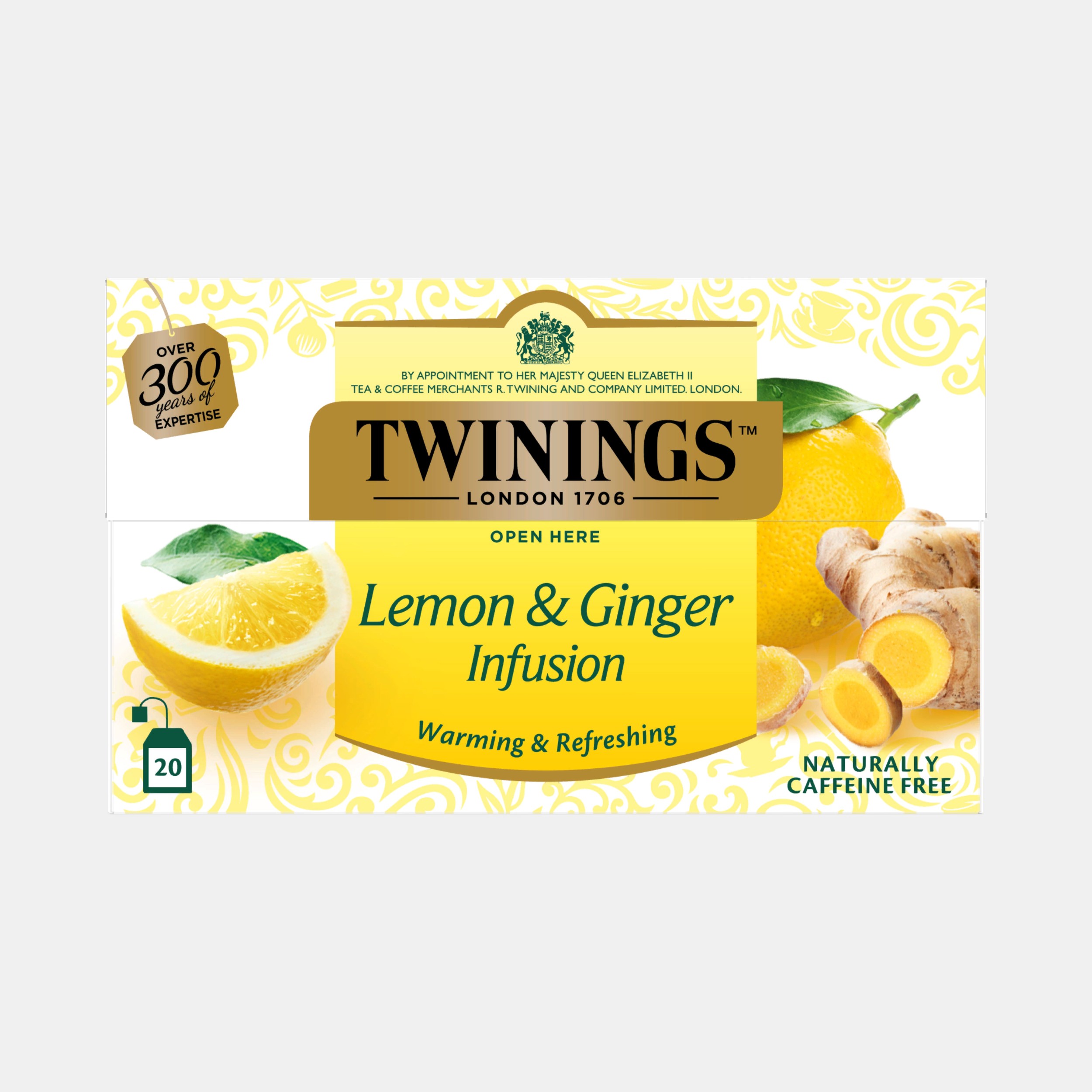 Nápoje - Twinings Lemon & Ginger bylinný čaj 20x1,5g