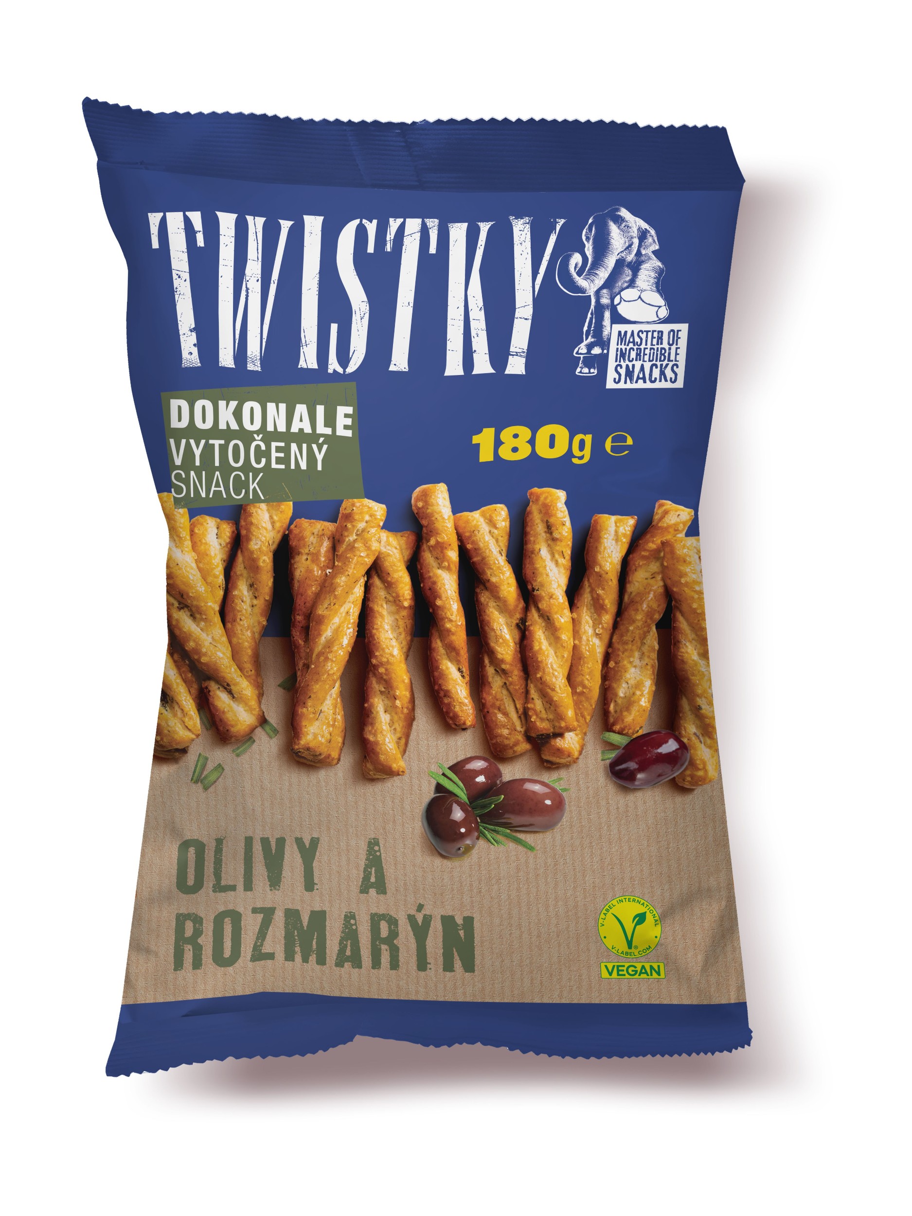 Trvanlivé potraviny - Twistky Pečené Snack olivy a rozmarýn 180g