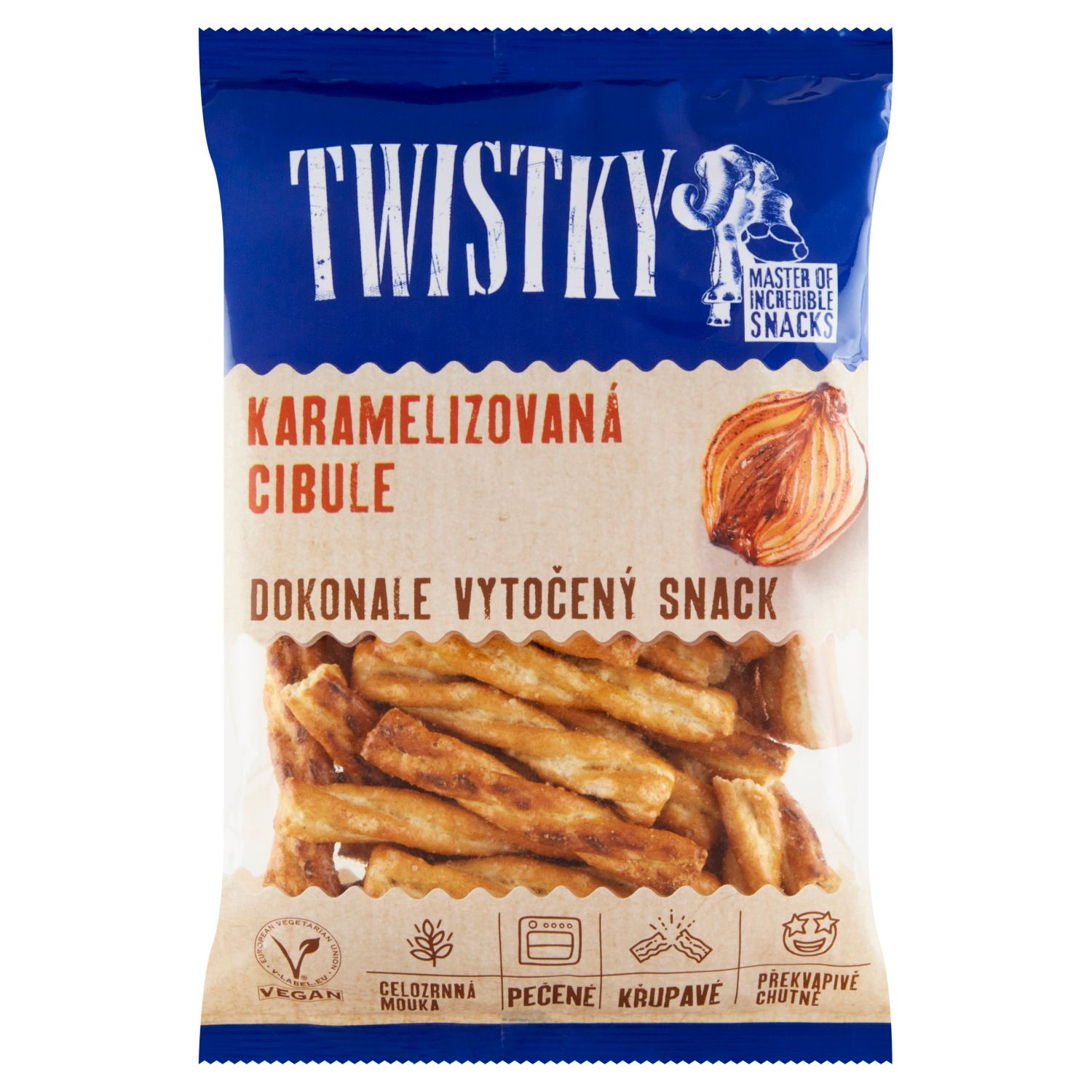 Trvanlivé potraviny - Twistky Pečené Snack s karamelizovanou cibulí 160g