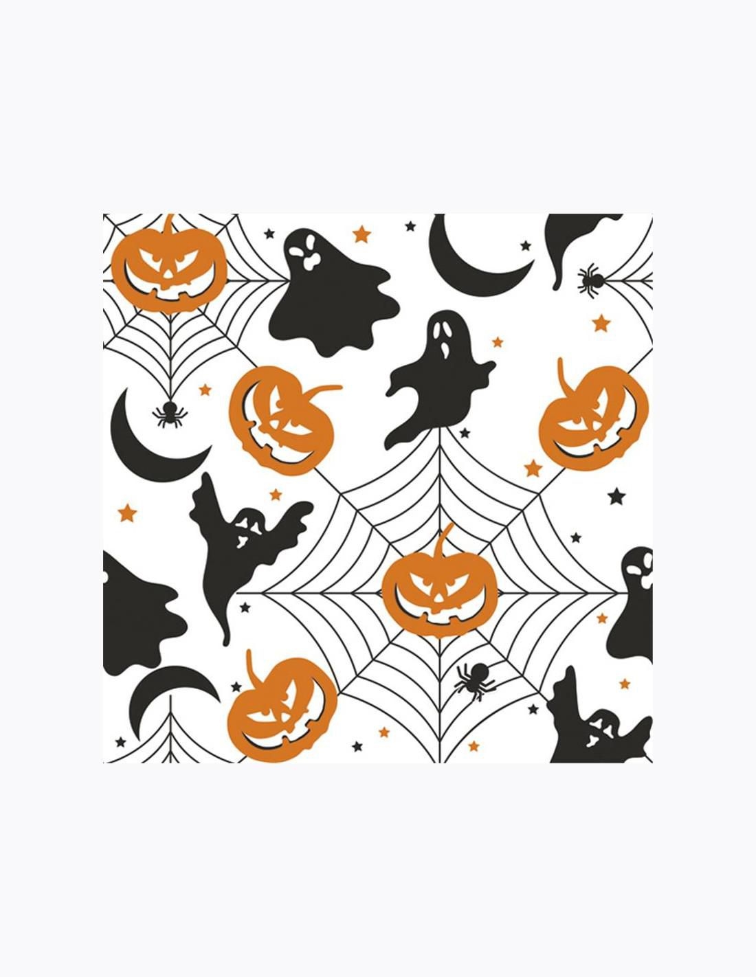 Domácnost a Zahrada - Ubrousky Halloween 25x25cm, 20ks, bílá