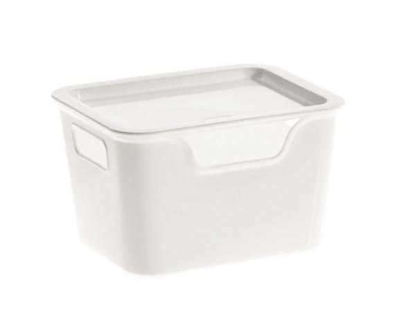 Domácnost a Zahrada - Úložný box BELLA L s víkem - 1,9 l bílá