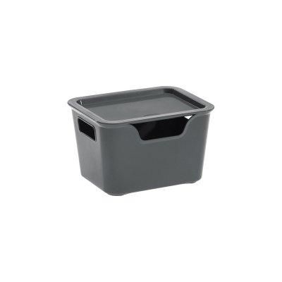 Domácnost a Zahrada - Úložný box BELLA L s víkem - 1,9 l grafit