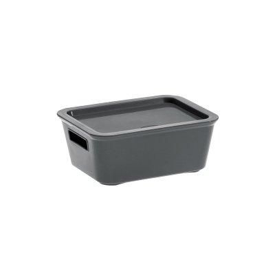 Domácnost a Zahrada - Úložný box BELLA M s víkem - 1,18 l grafit