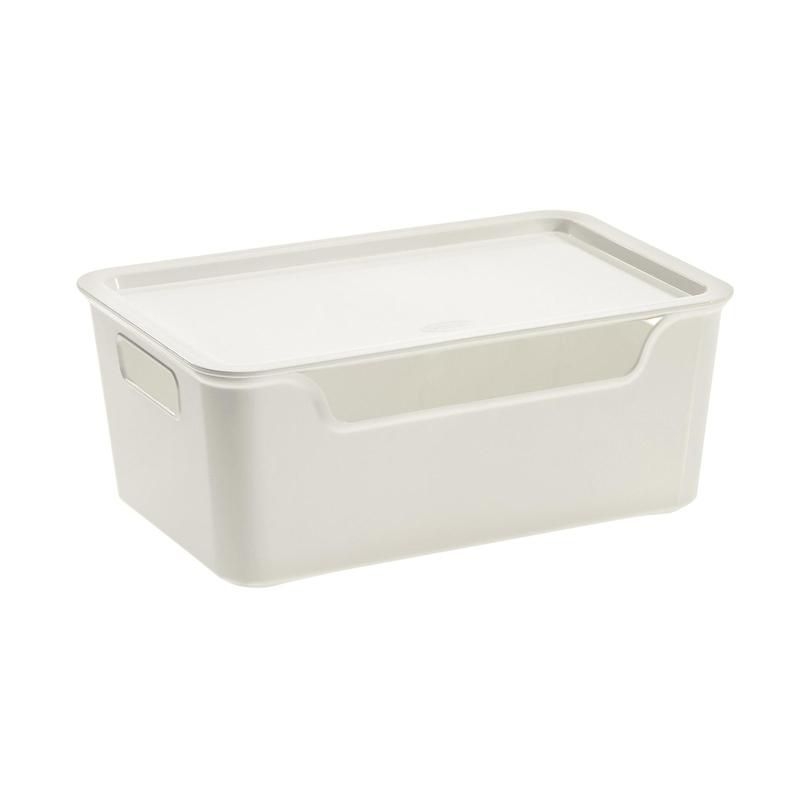Domácnost a Zahrada - Úložný box BELLA XL s víkem - 4,22 l bílá