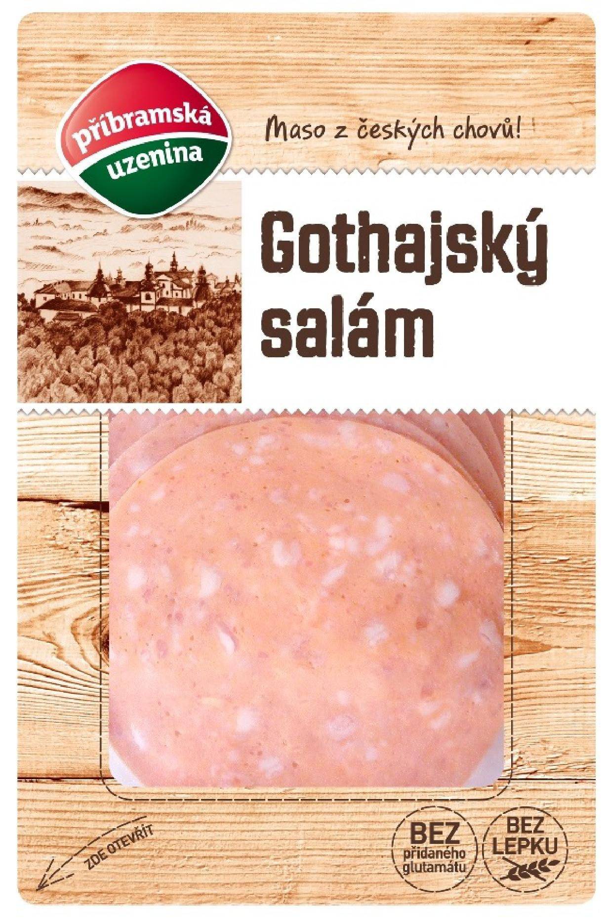 Uzeniny a lahůdky - Uzeniny Příbram Gothajský salám krájený 100 g