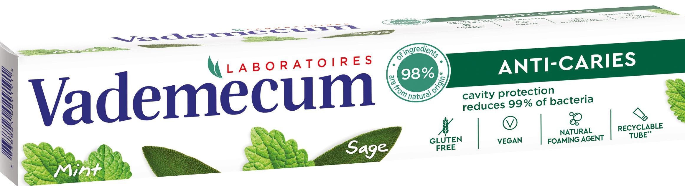 Drogerie a kosmetika - Vademecum Zubní pasta Anti-Caries & Natural 75 ml