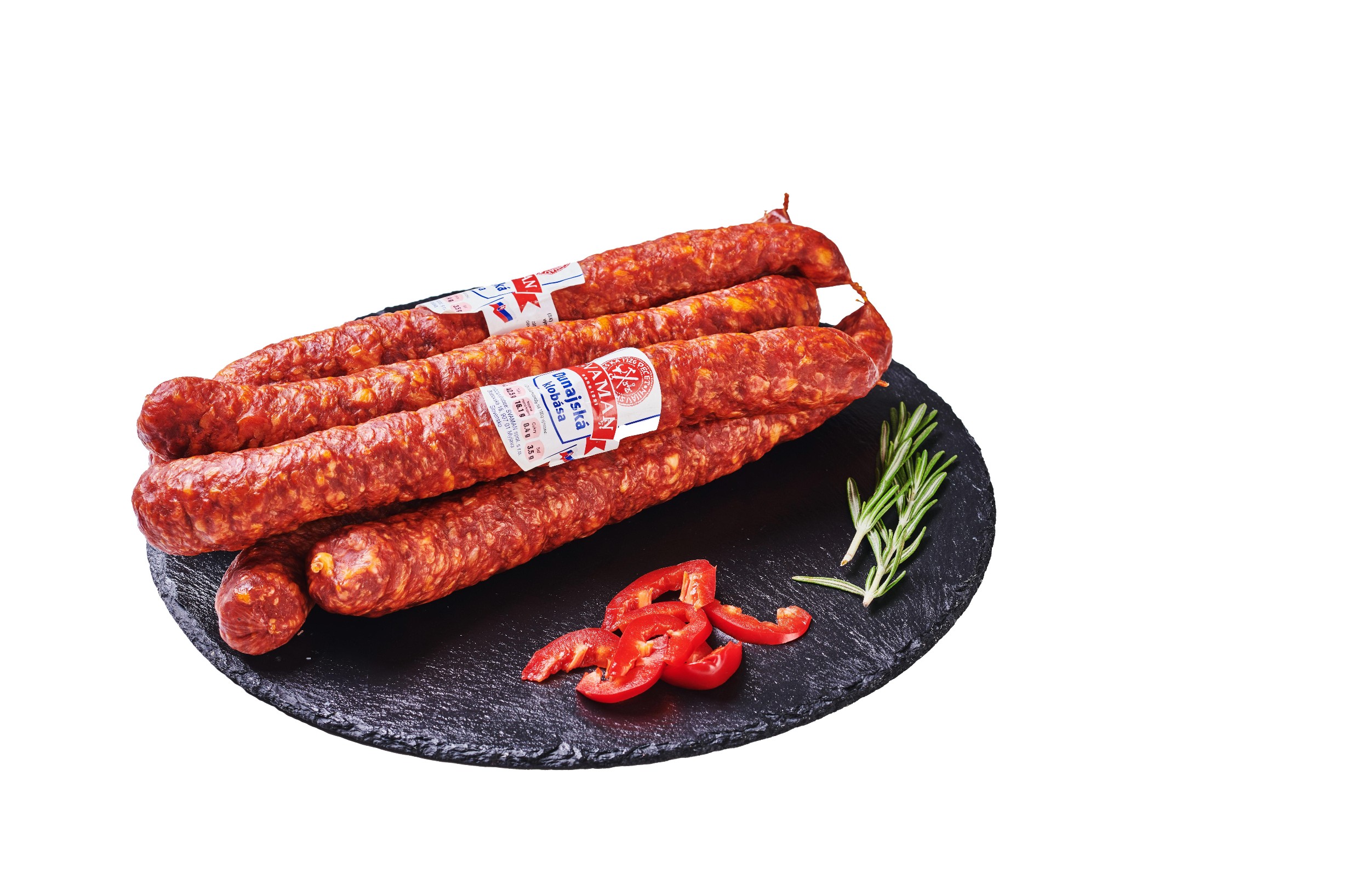 Uzeniny a lahůdky - Vakuovaná Dunajská klobása Svaman - 2 ks, cca 380 g