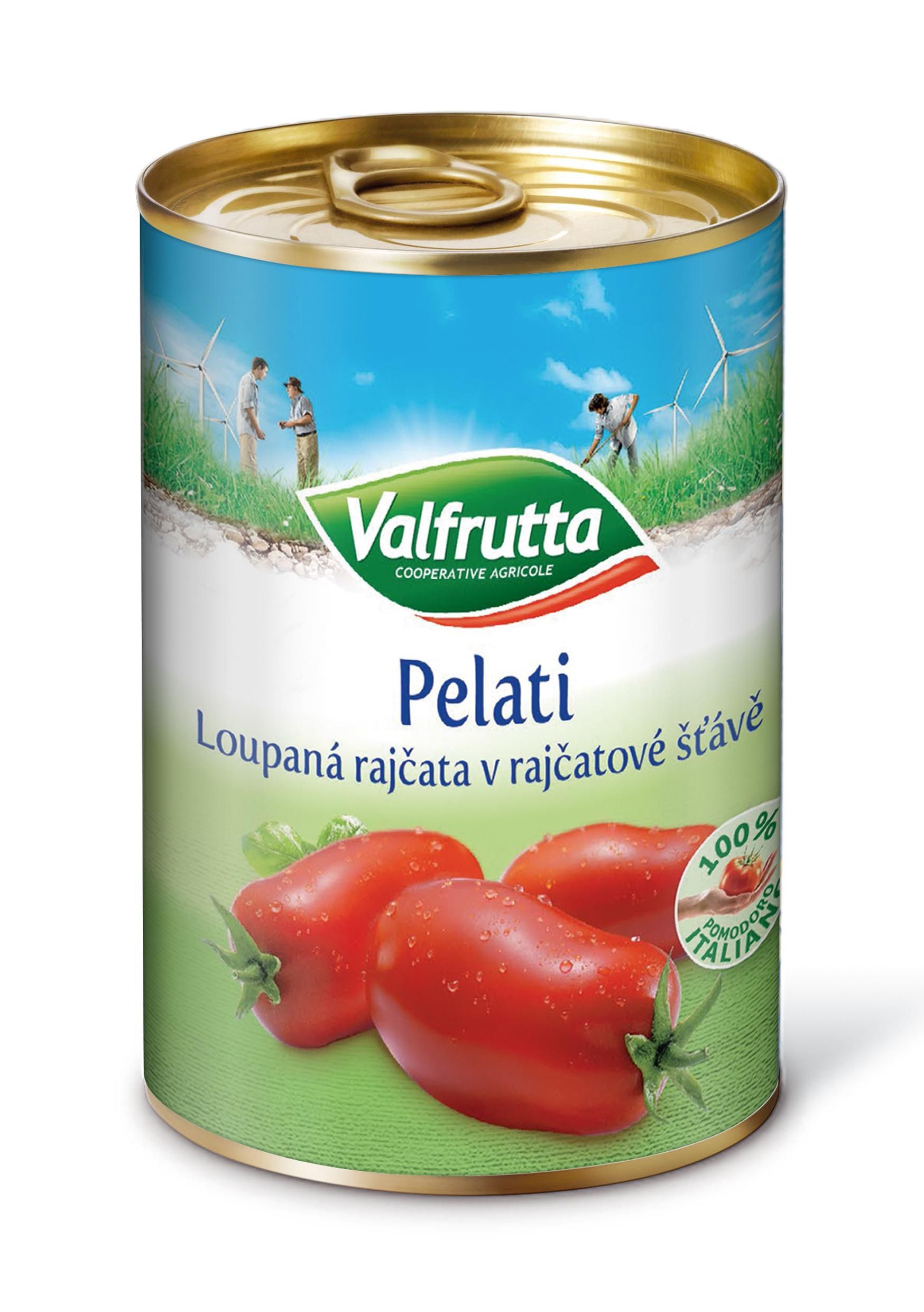 Trvanlivé potraviny - Valfrutta Rajčata loupaná celá 400g
