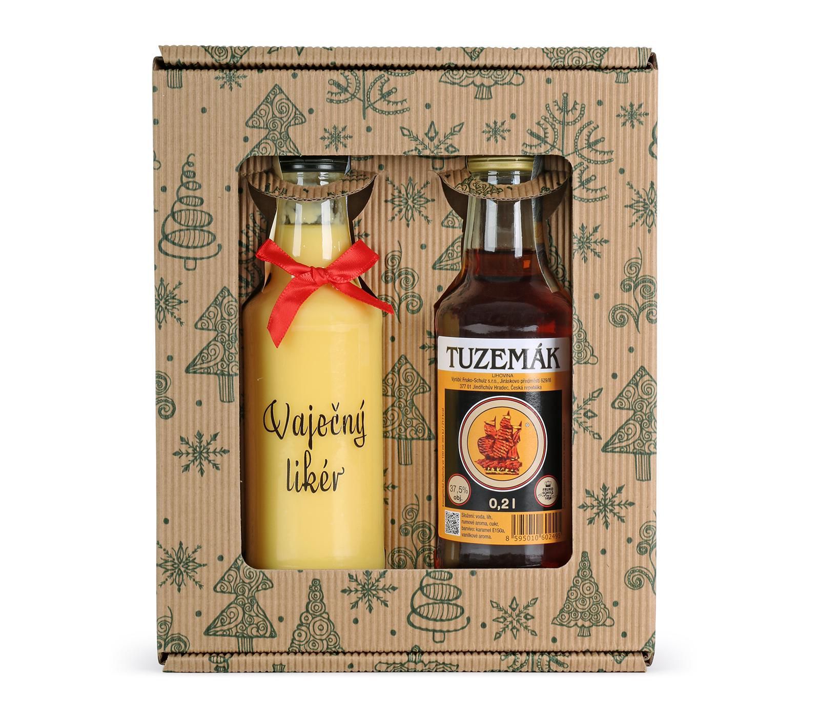 Nápoje - Vánoční balení vaječný likér 18% a Tuzemák 37,5% 2x0,2 l