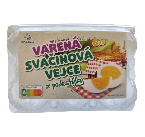 Mléčné a chlazené - Vařená svačinová vejce 6ks