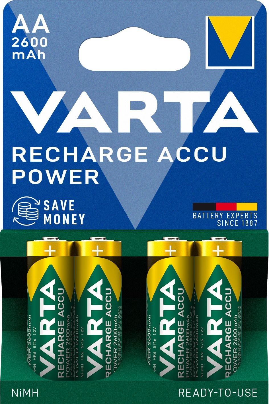 Elektro - Varta Nabíjecí baterie Recharge Accu Power 4 AA 2600 mAh R2U