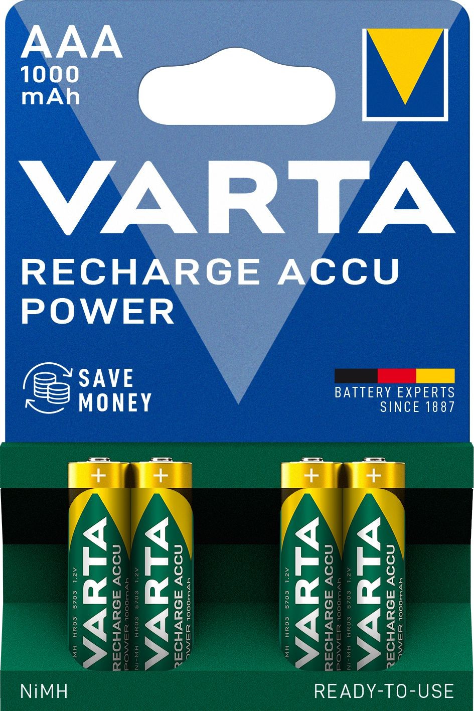 Elektro - Varta Nabíjecí baterie Recharge Accu Power 4 AAA 1000 mAh R2U