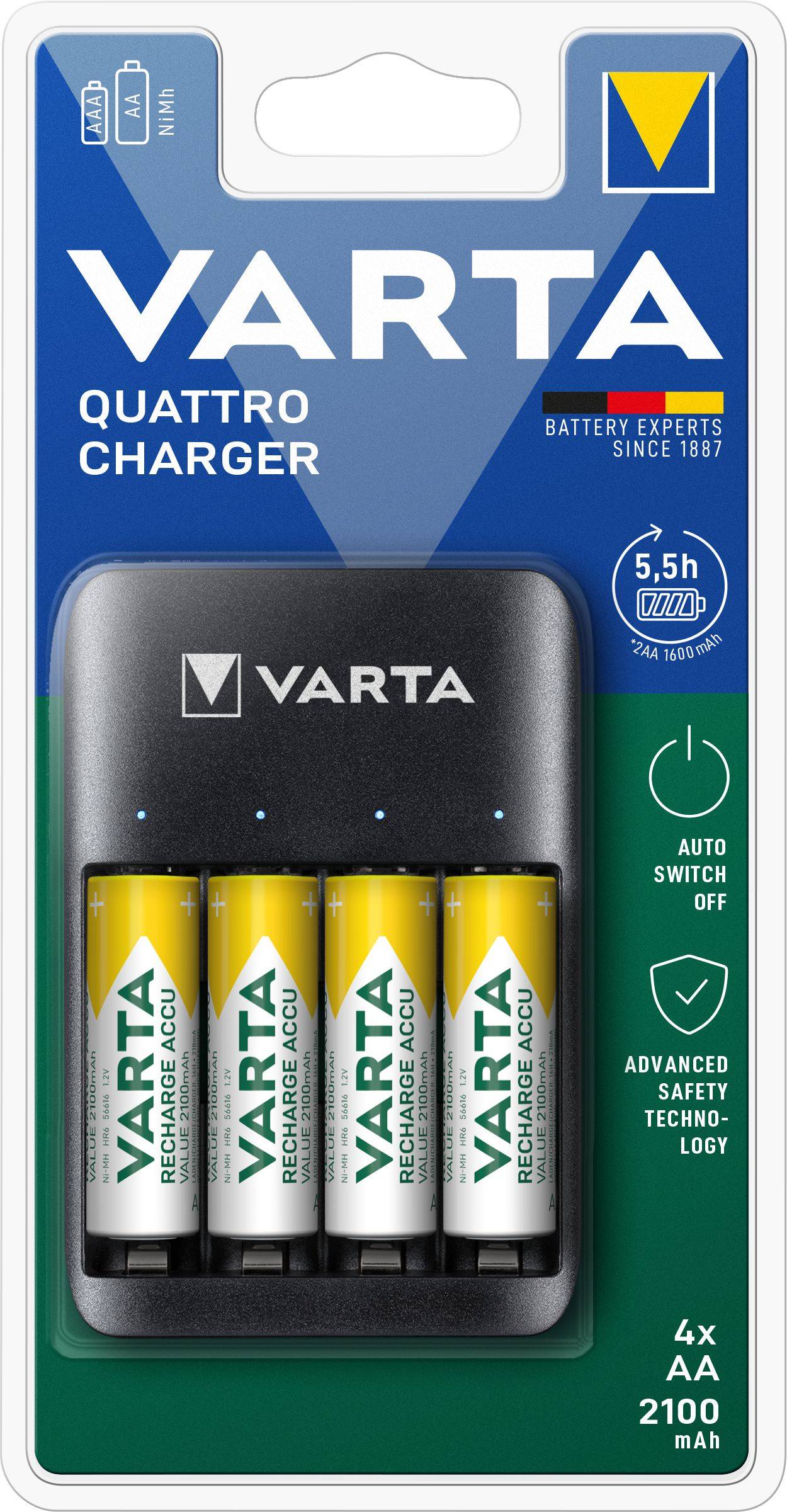 Elektro - Varta USB nabíječka baterií Quattro Charger + 4 AA baterie