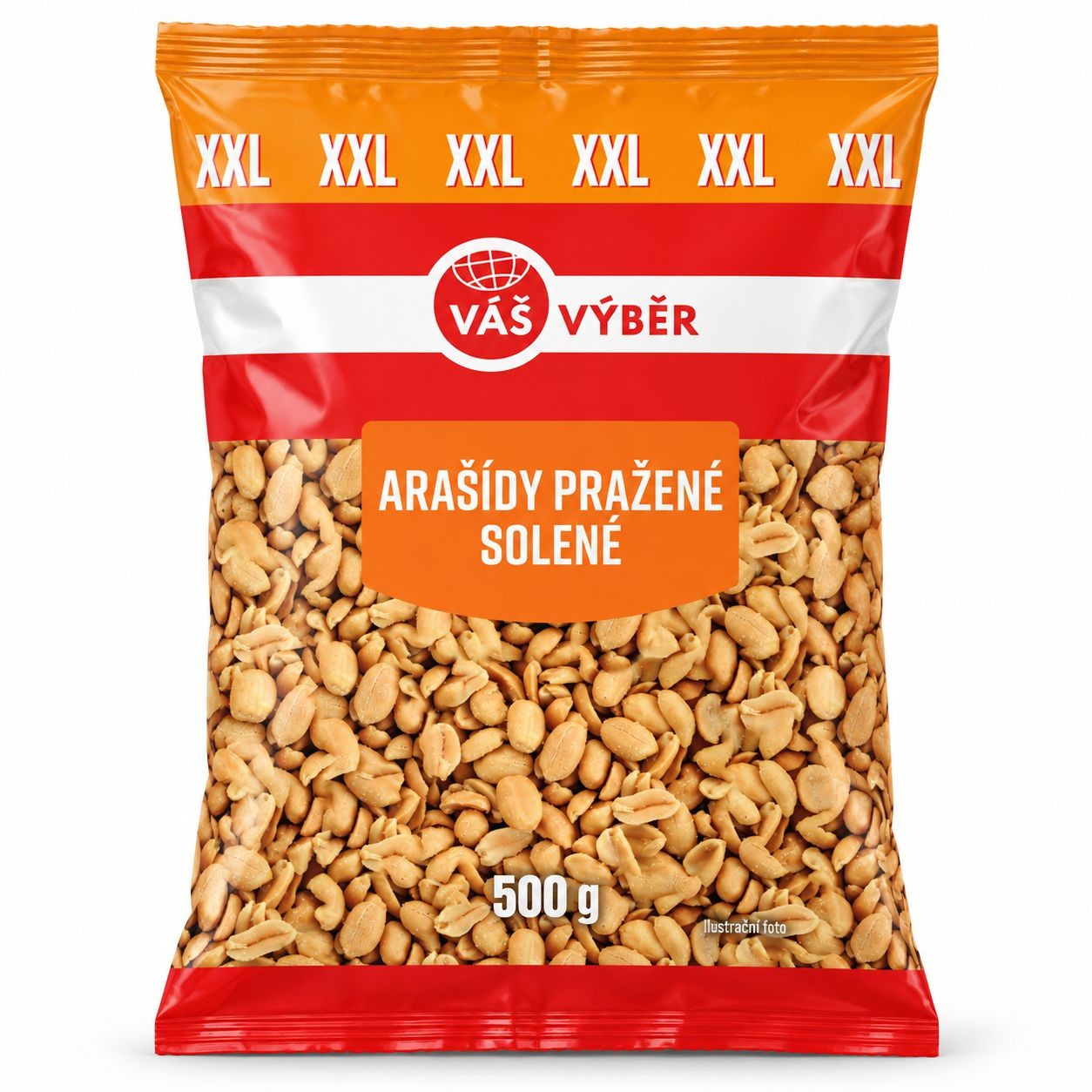 Trvanlivé potraviny - Váš Výběr Arašídy pražené solené 500g