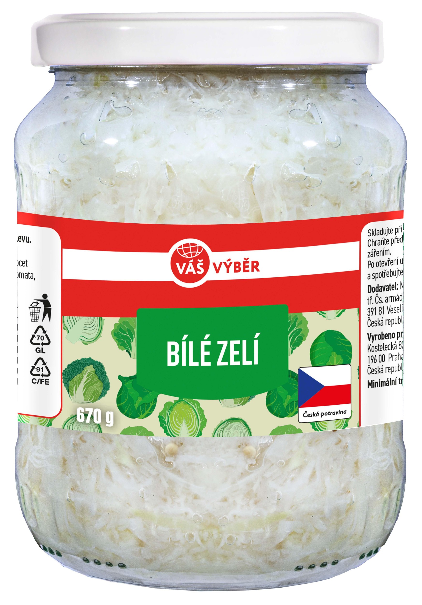 Trvanlivé potraviny - Váš Výběr Bílé zelí 670g