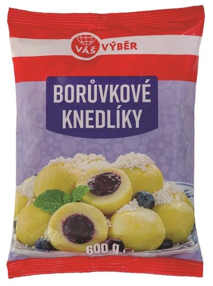 Mražené potraviny - Váš Výběr Borůvkové knedlíky mražené 600g