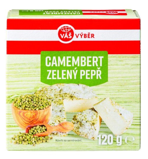 Mléčné a chlazené - Váš Výběr Camembert zelený pepř 120g