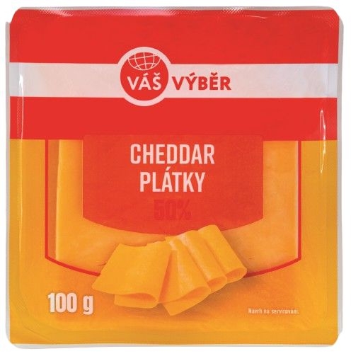 Mléčné a chlazené - Váš Výběr Cheddar plátky 100 g